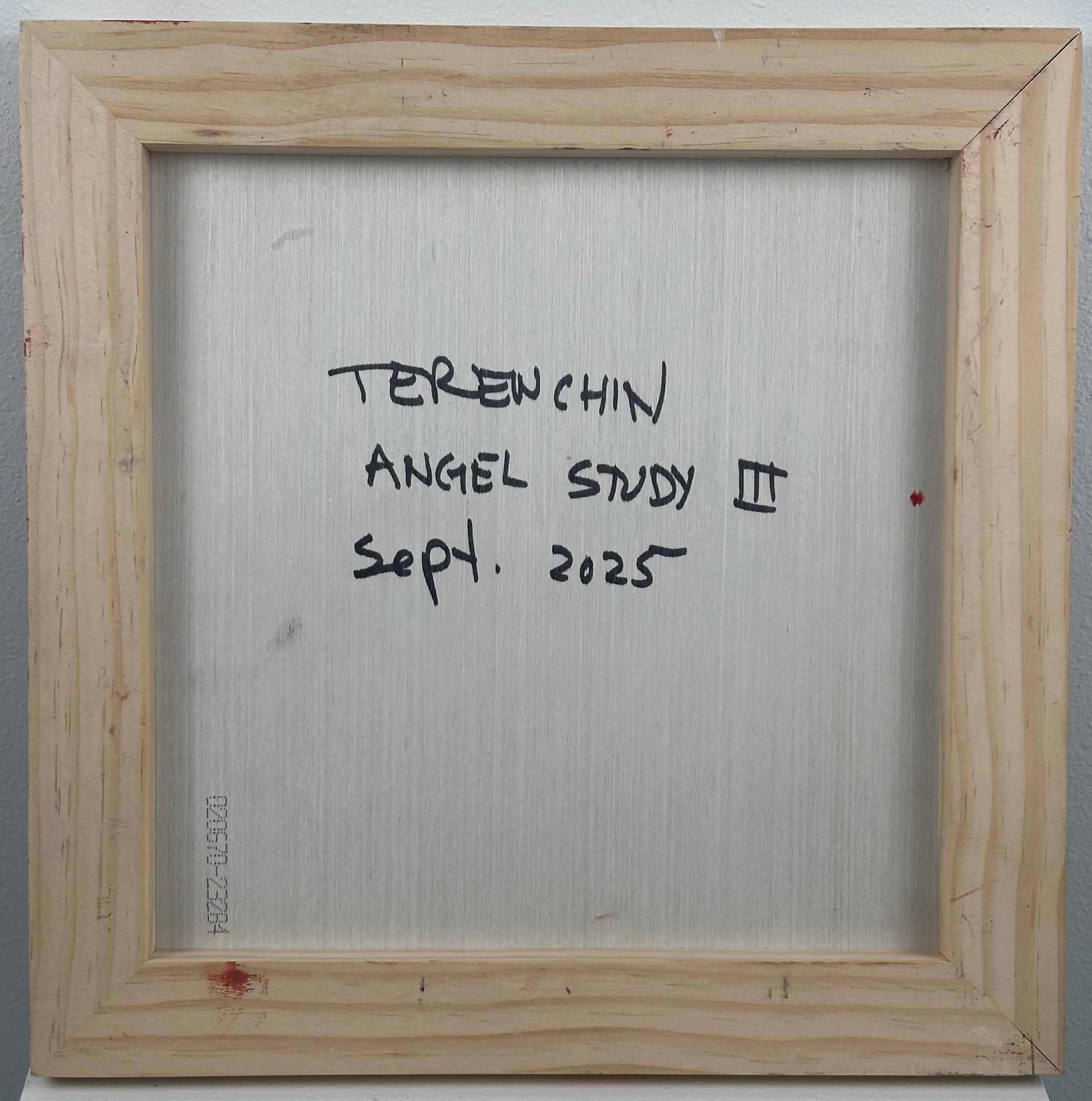 Engel III (Leatherman Erotic Fetish Gemälde) (Braun), Portrait Painting, von Patrick Terenchin