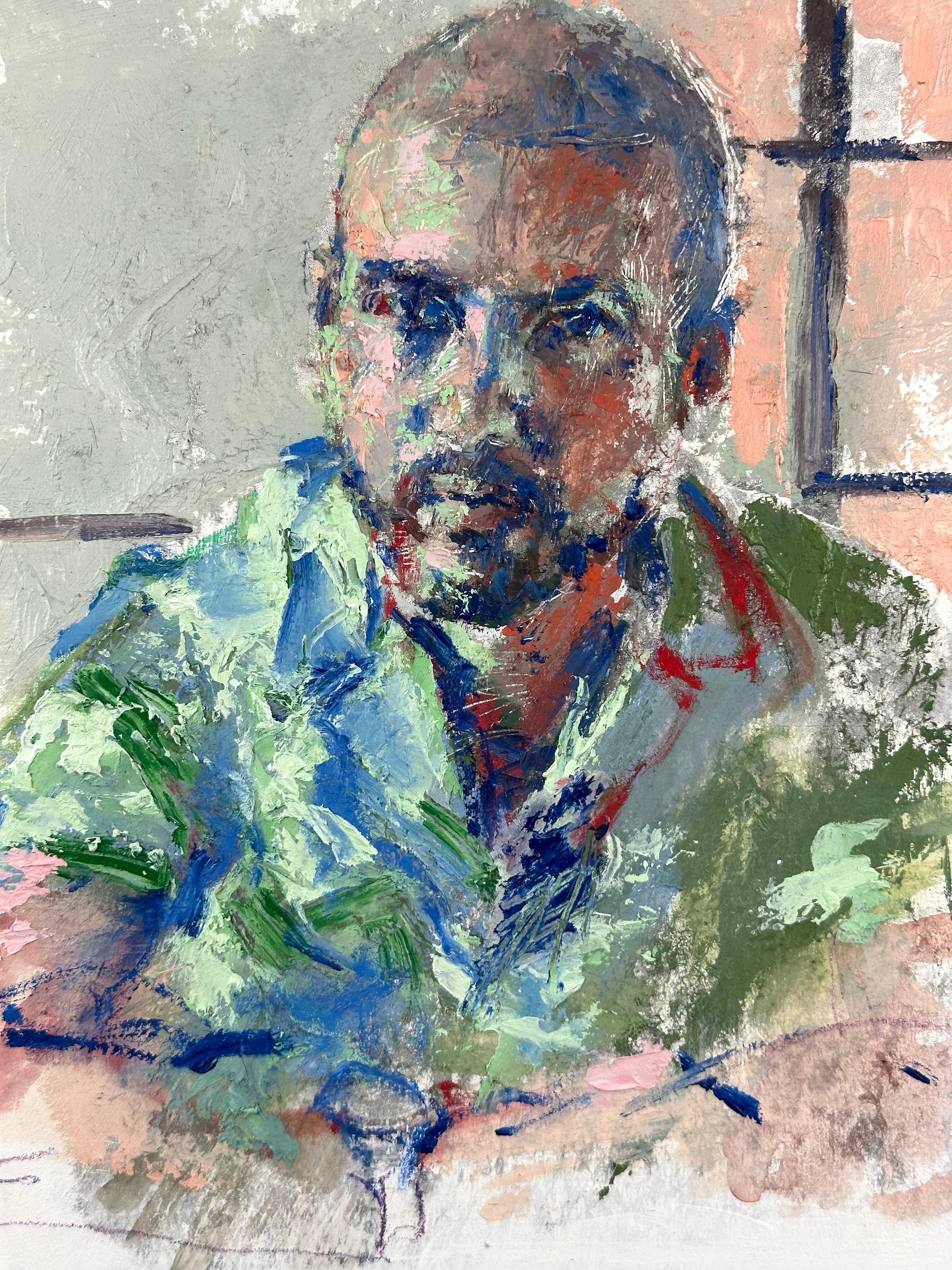 Angelo (männliches Porträt) – Painting von Patrick Terenchin