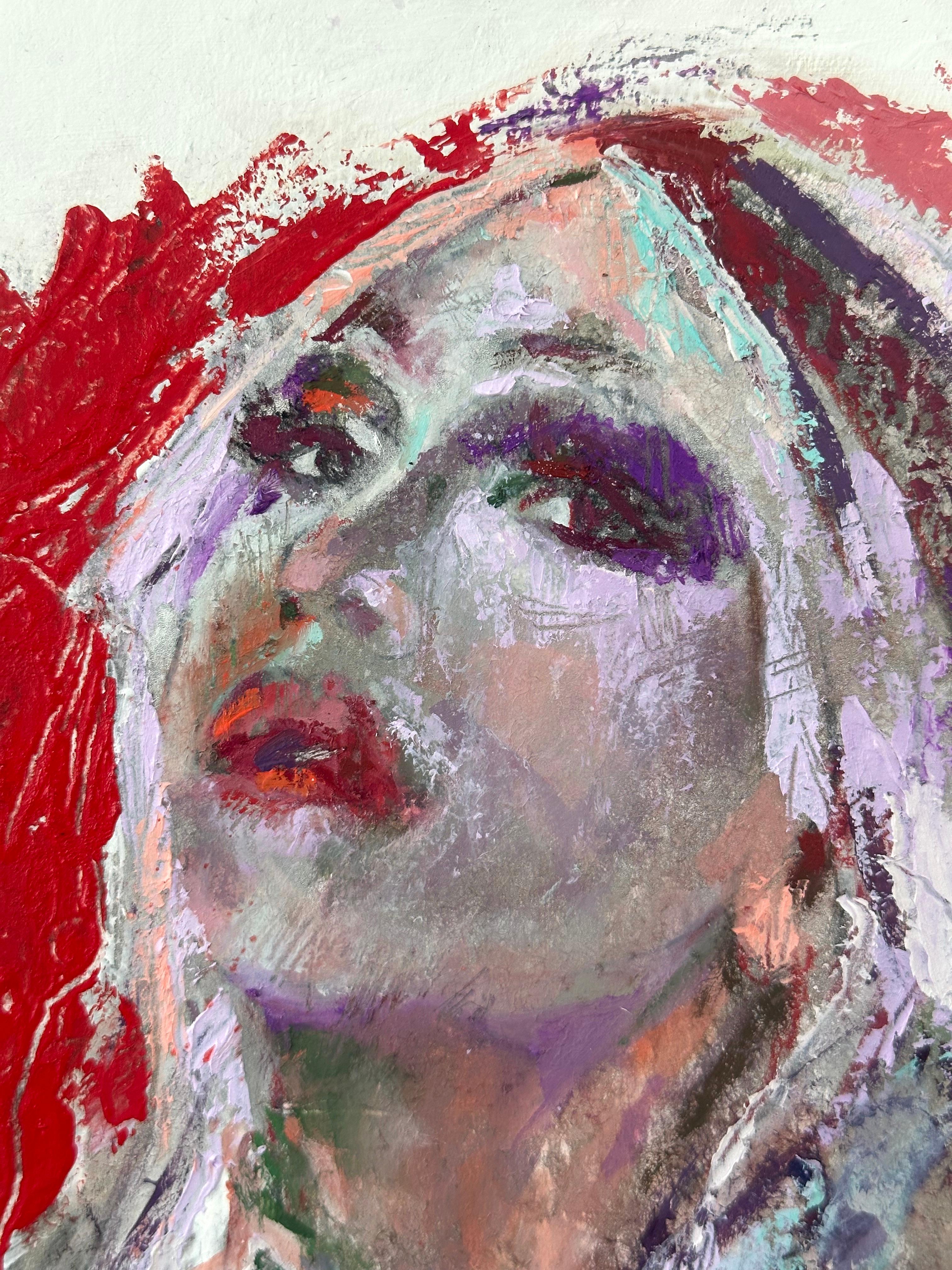 Daisy Deadpetals (Drag Queen portrait) - Beige Figurative Painting by Patrick Terenchin