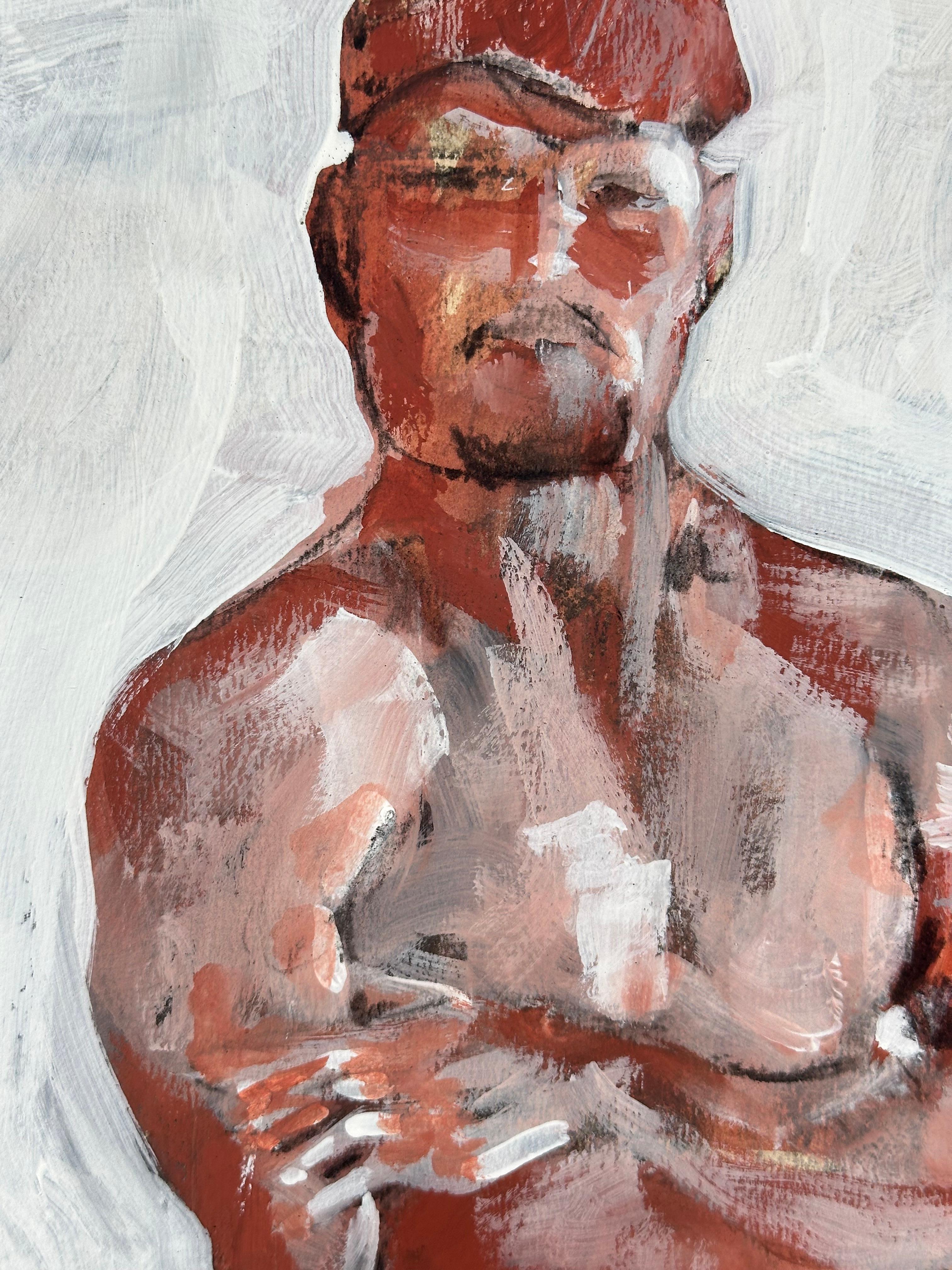 Paul  (nudo maschile) - Painting Astratto di Patrick Terenchin
