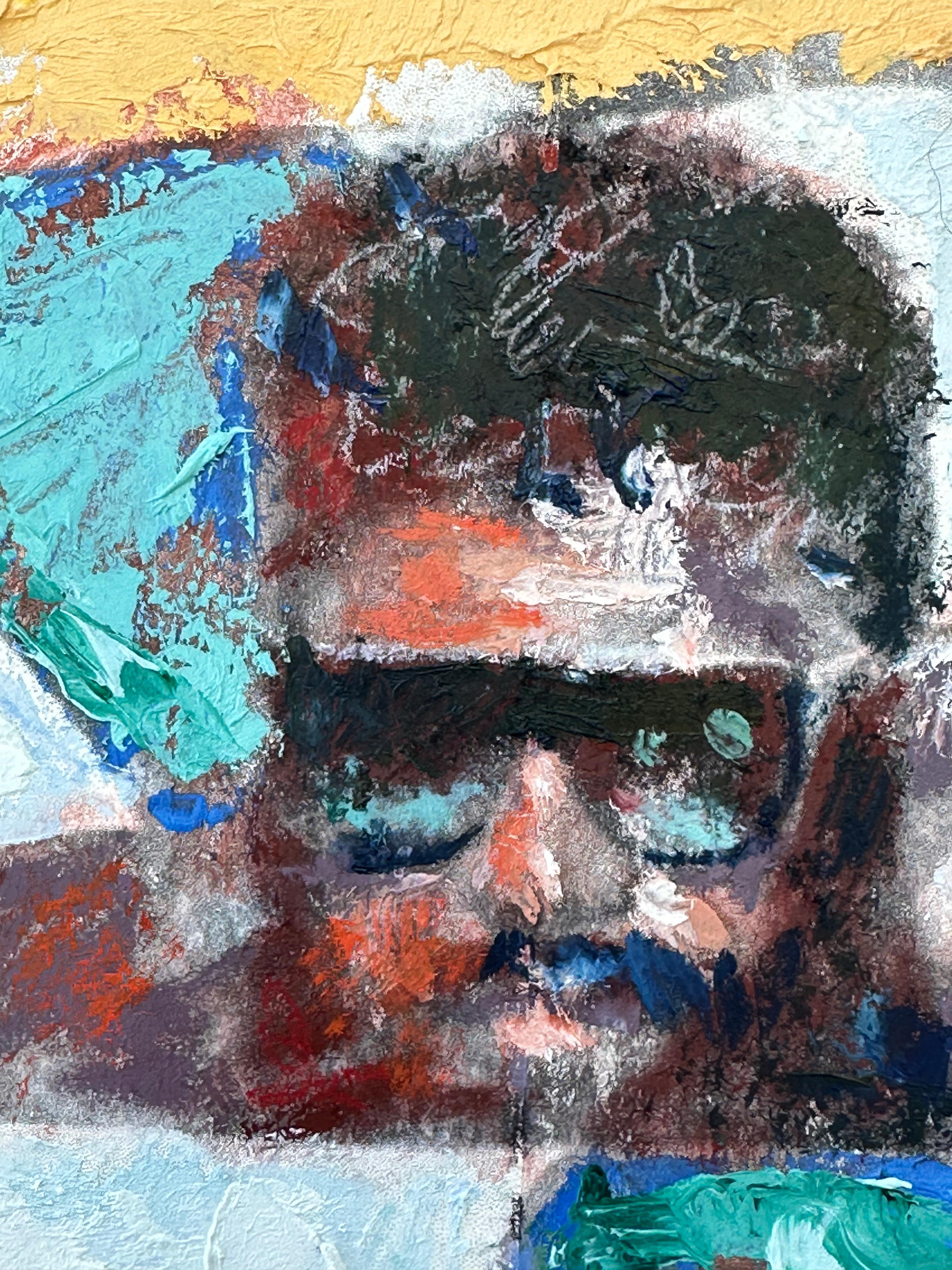 Victor (Männliches Porträt Pool-Gemälde) – Painting von Patrick Terenchin
