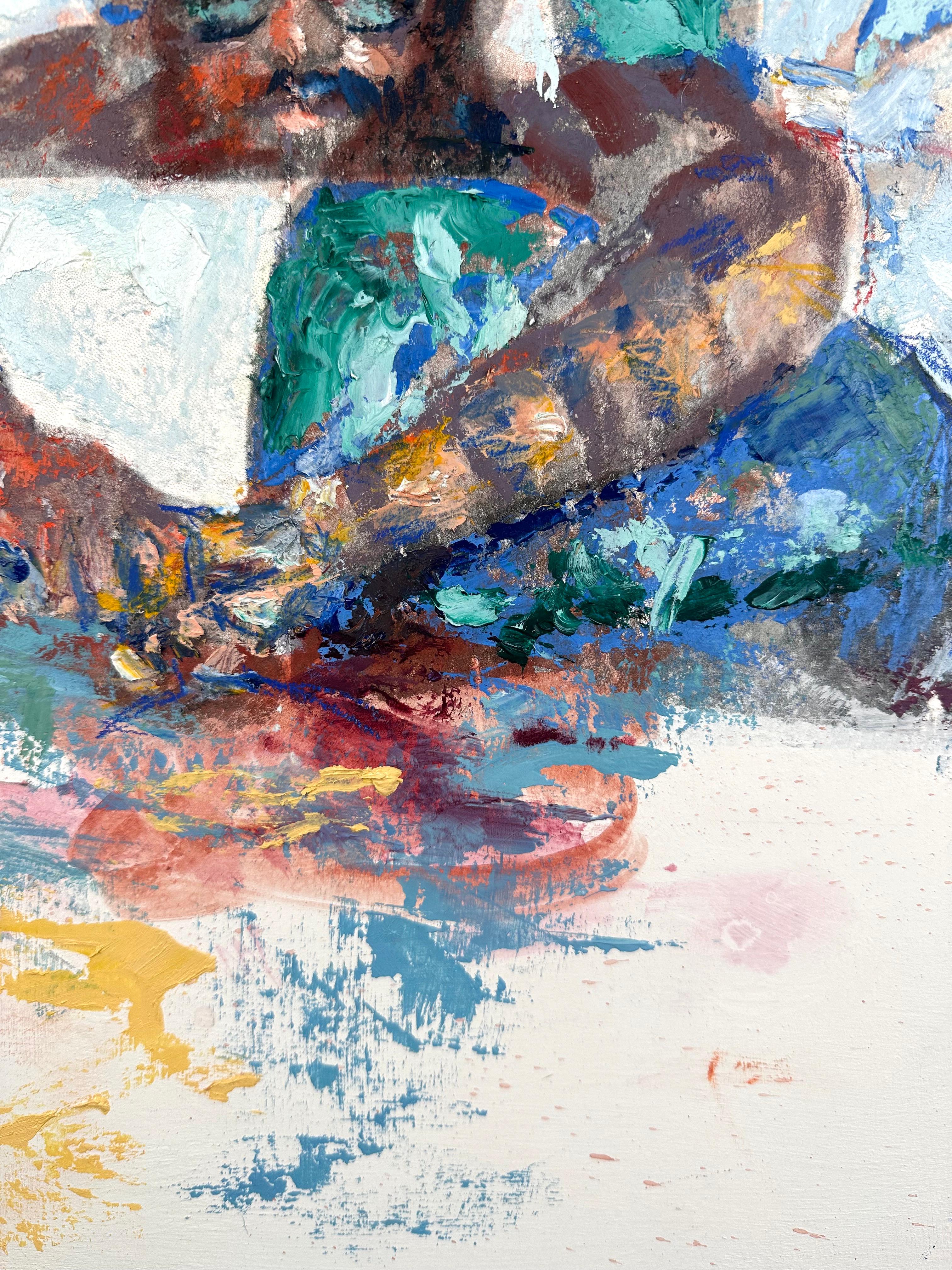 Victor (Männliches Porträt Pool-Gemälde) (Abstrakt), Painting, von Patrick Terenchin