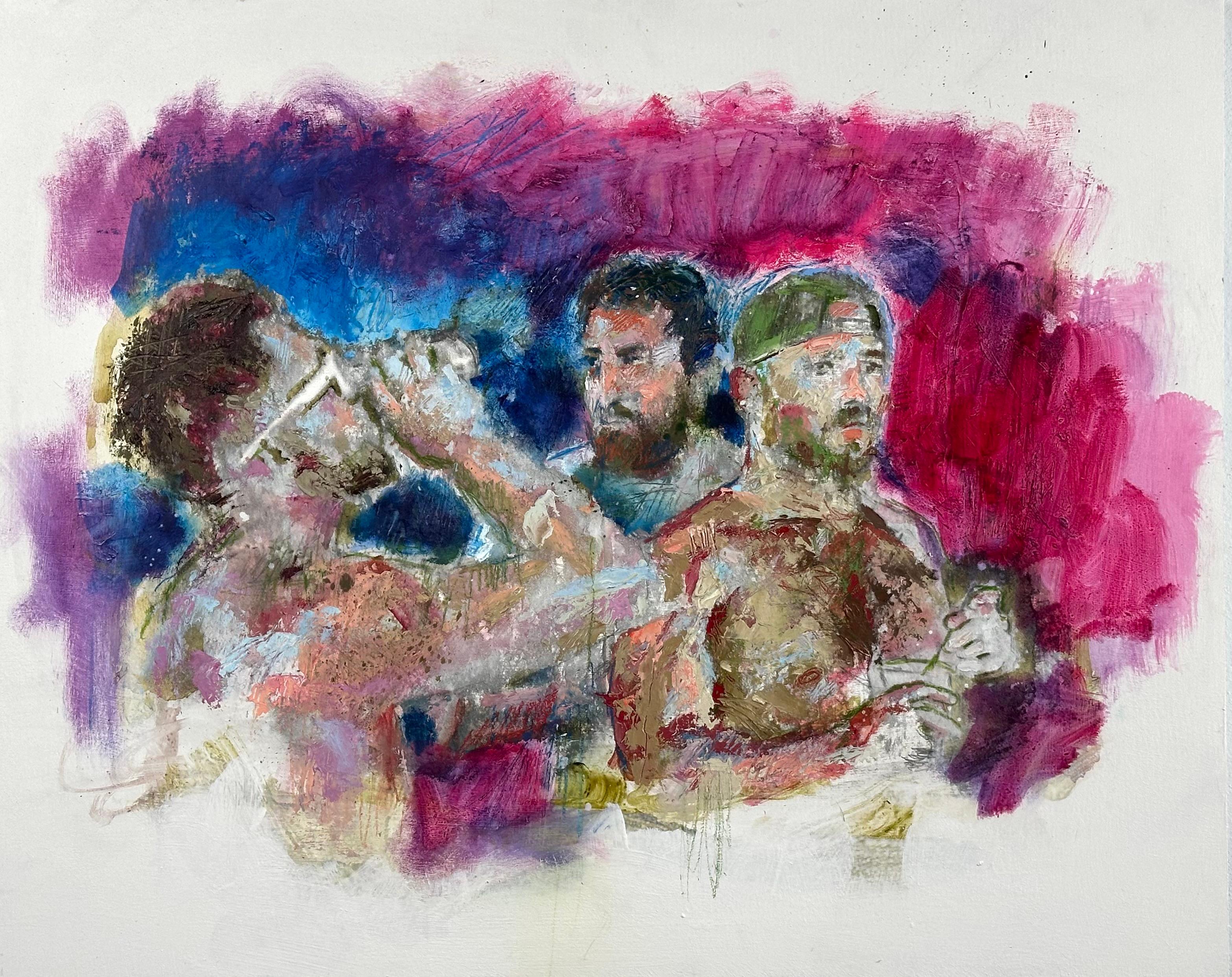 Patrick Terenchin Figurative Painting - Go Hard (Pool Party)