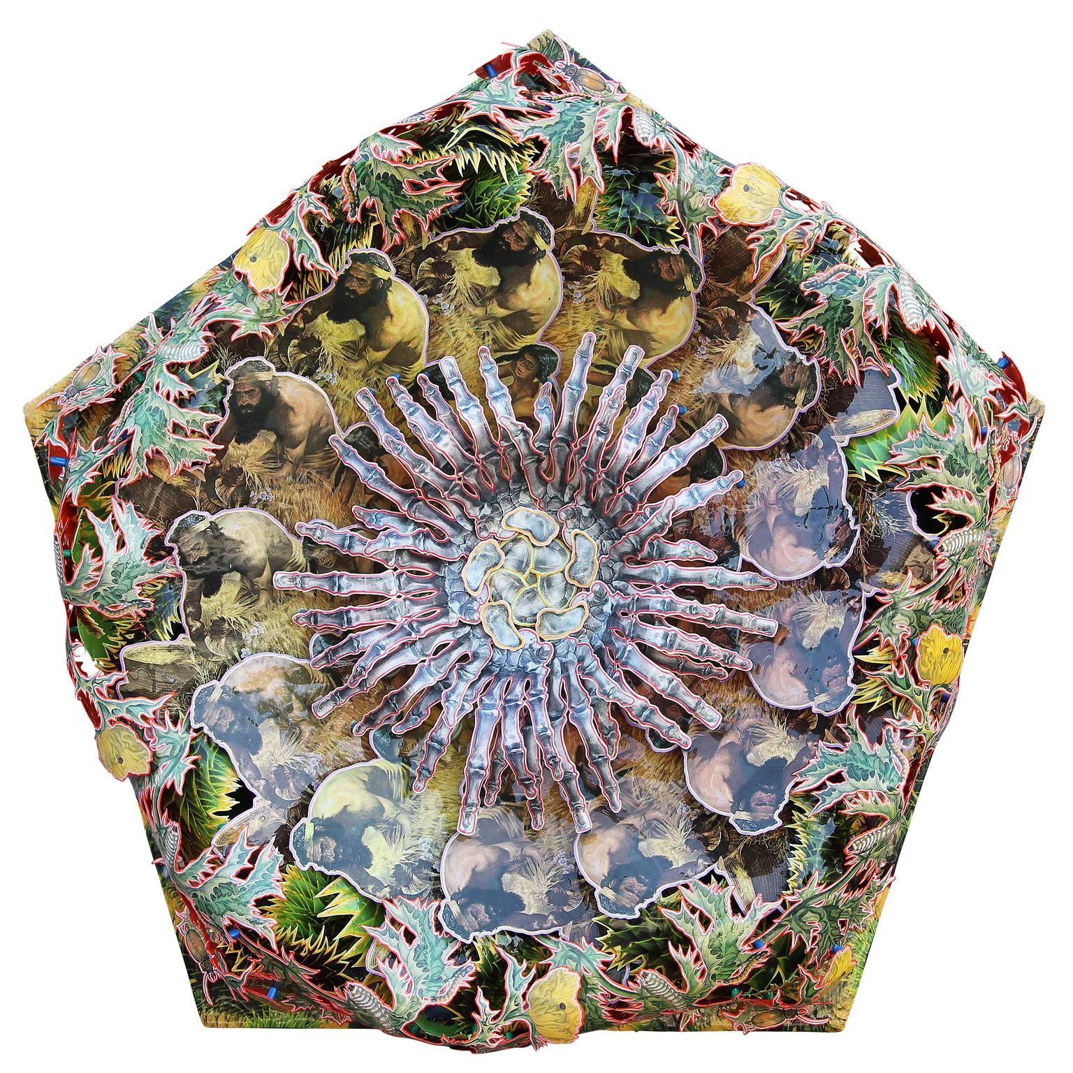 "Toil" Visualizzazione psichedelica contemporanea del libro biblico della Genesi - Mixed Media Art di Patrick Turk