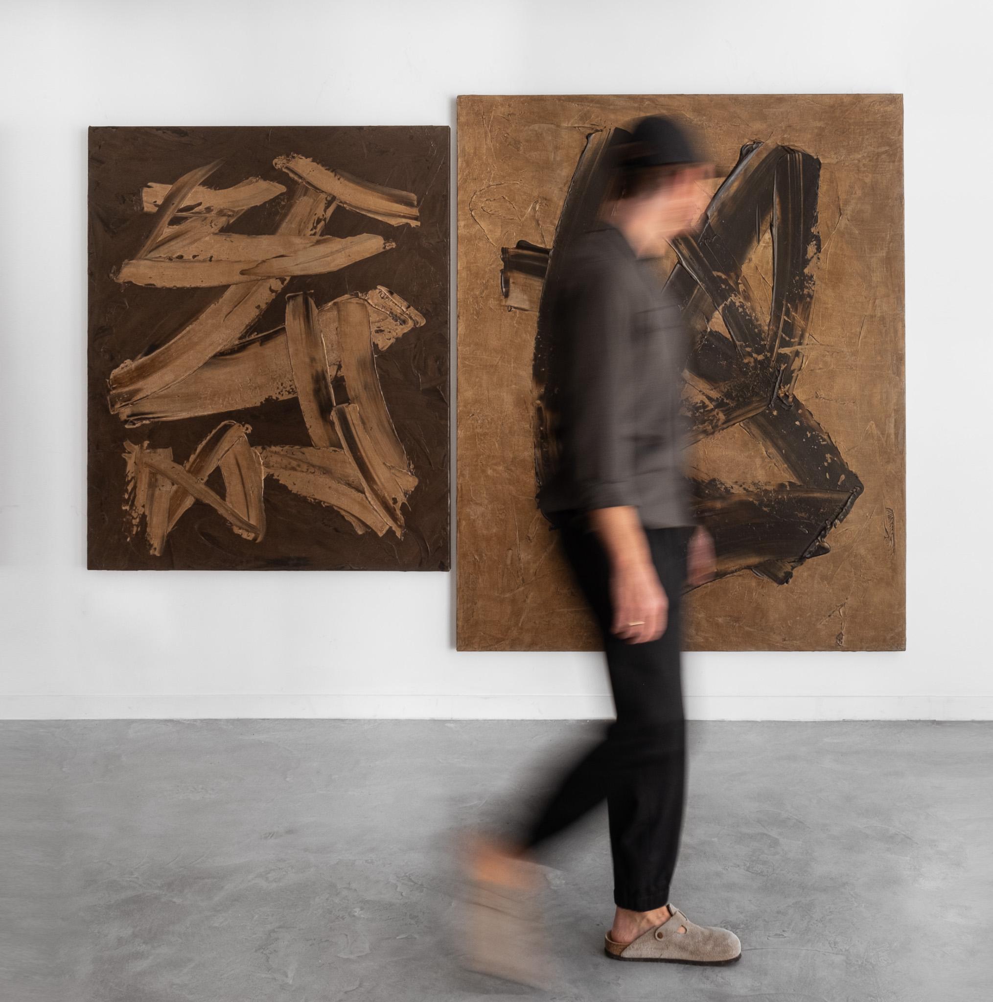 ABSTRACT Contemporary Abstract Patrick van Riemsdijk Earth colors Gestural For Sale 11