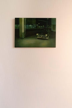Fugate - (painting of an oldtimer car from the 60s during night)