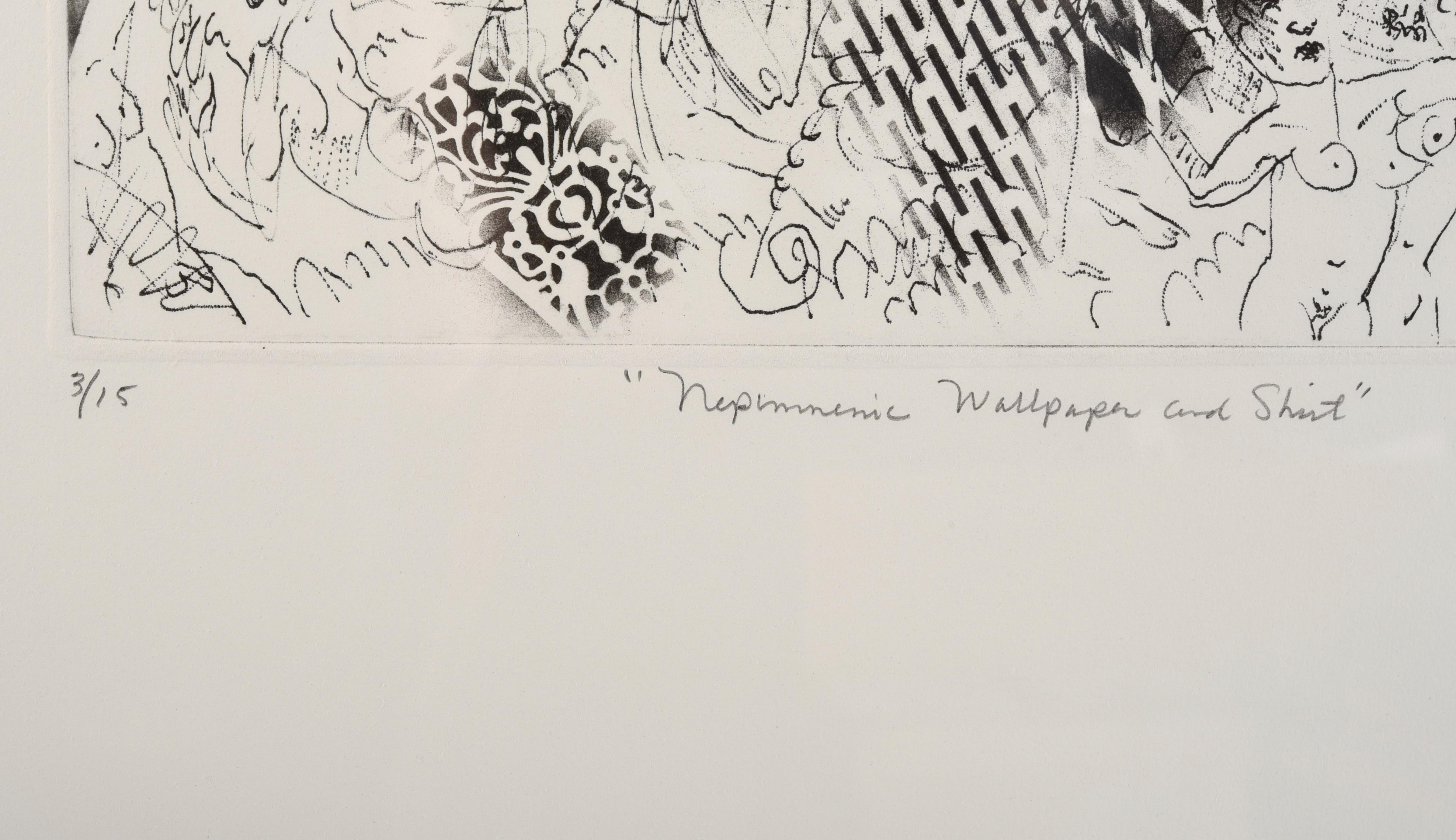 Americano Patrick Wadley (1950-1992) Stampa astratta firmata in vendita