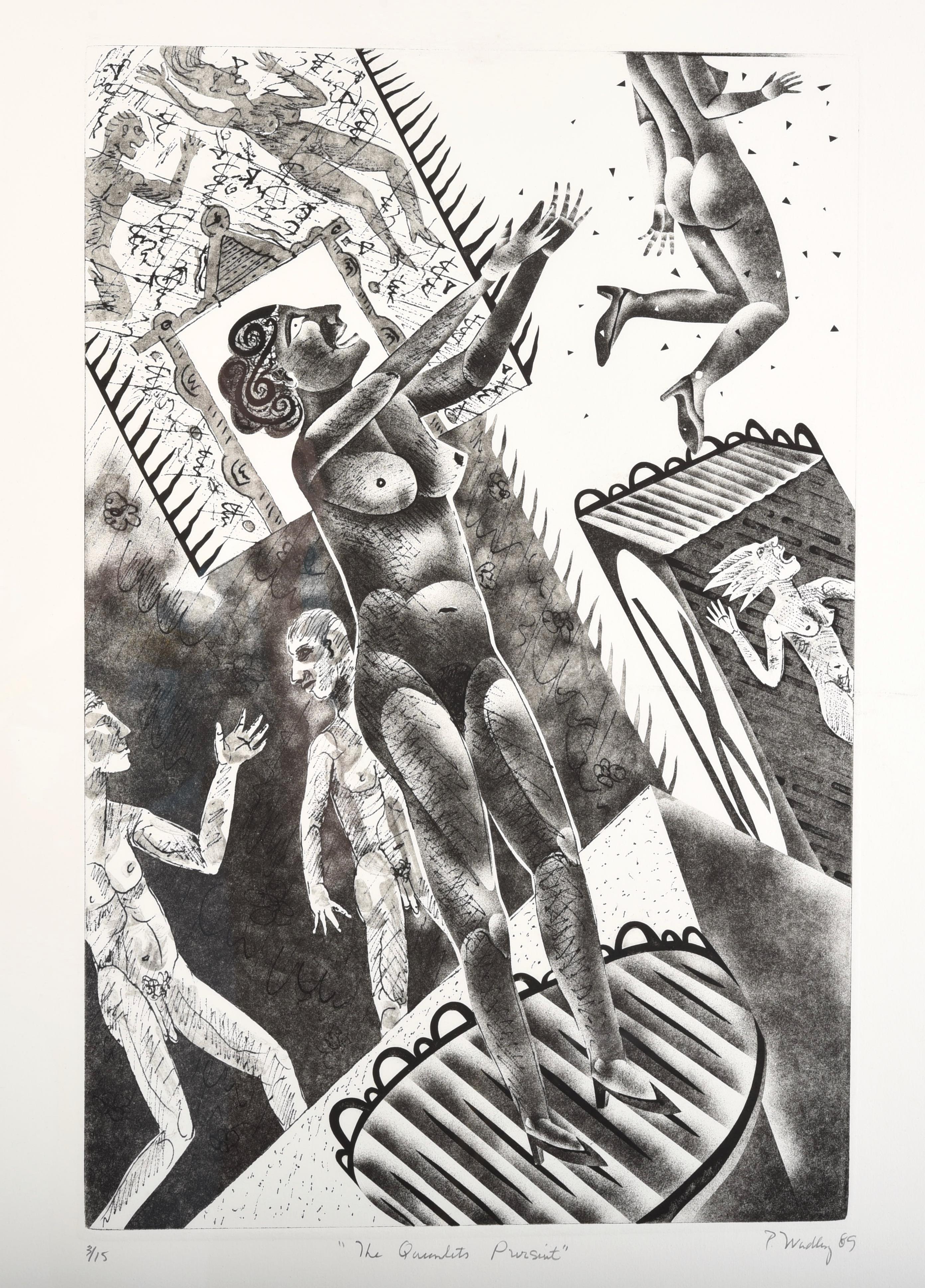 Patrick Wadley (1950-1992) Austin, Texas, signierter, nummerierter Druck (Expressionismus) im Angebot