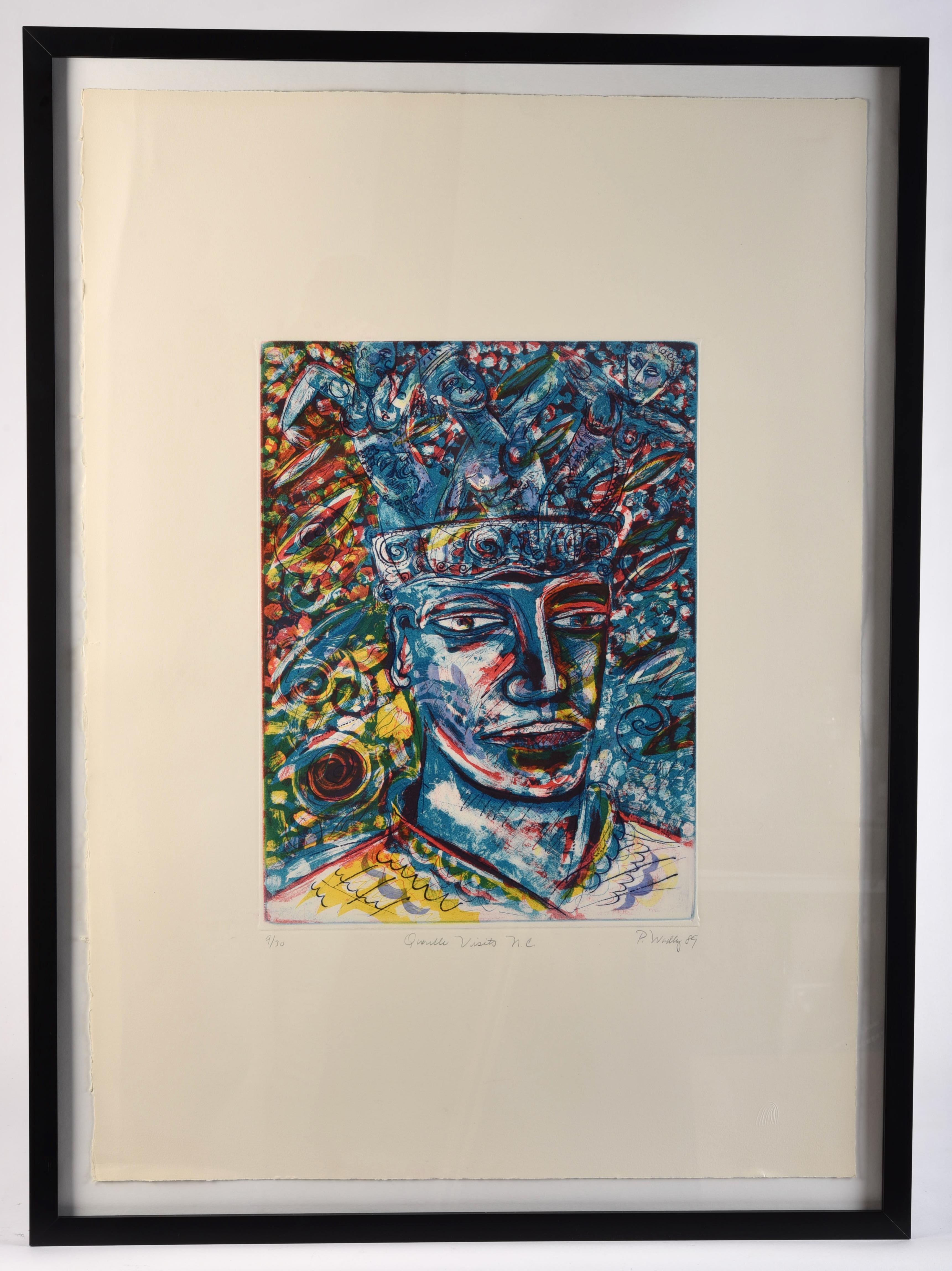 XX secolo Patrick Wadley (1950-1992) Stampa modernista firmata in vendita