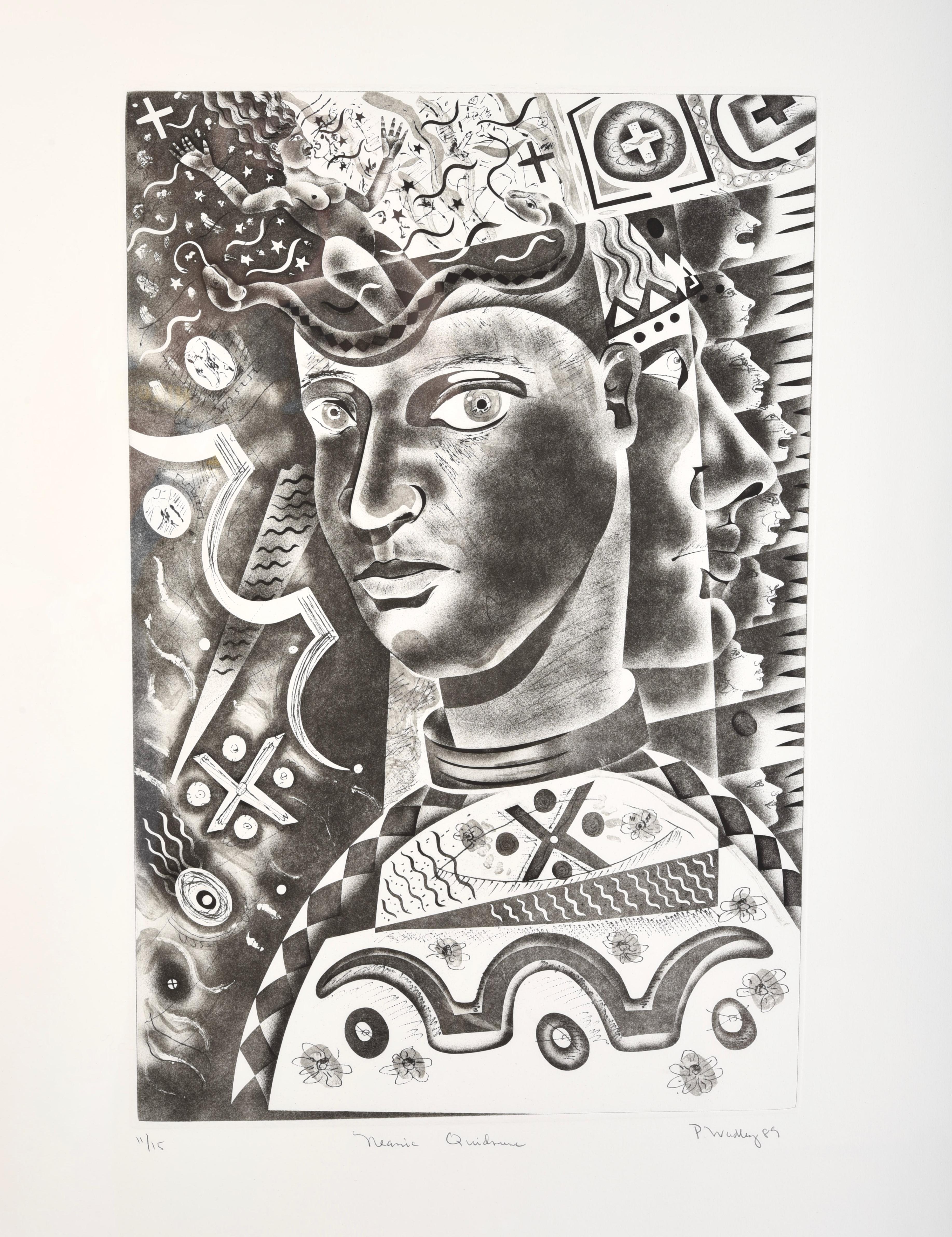 Patrick Wadley (1950-1992) Retrato Impreso Firmado y Numerado siglo XX en venta
