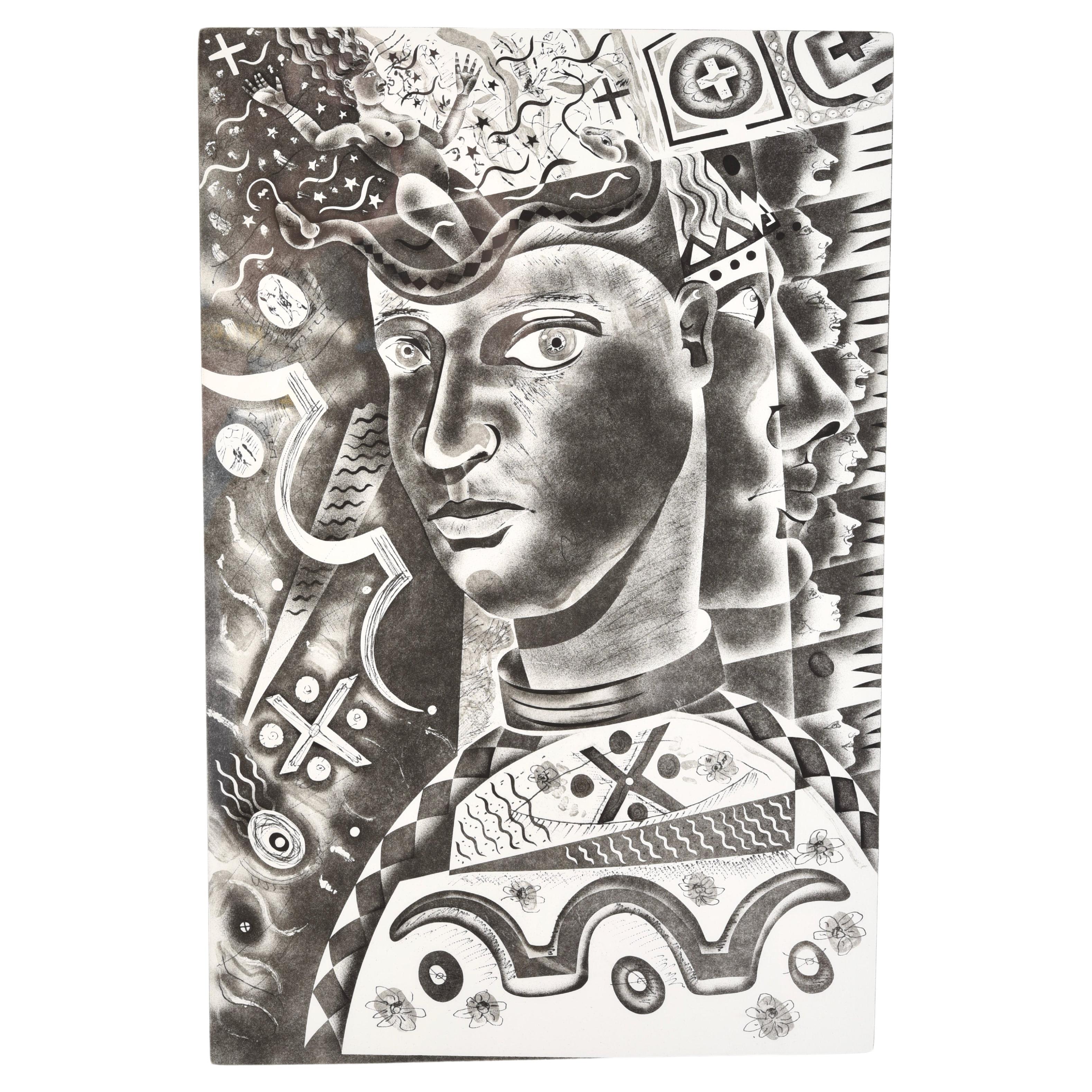 Patrick Wadley (1950-1992) Retrato Impreso Firmado y Numerado