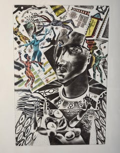 Patrick Wadley (1950-1992) Signierter Partydruck