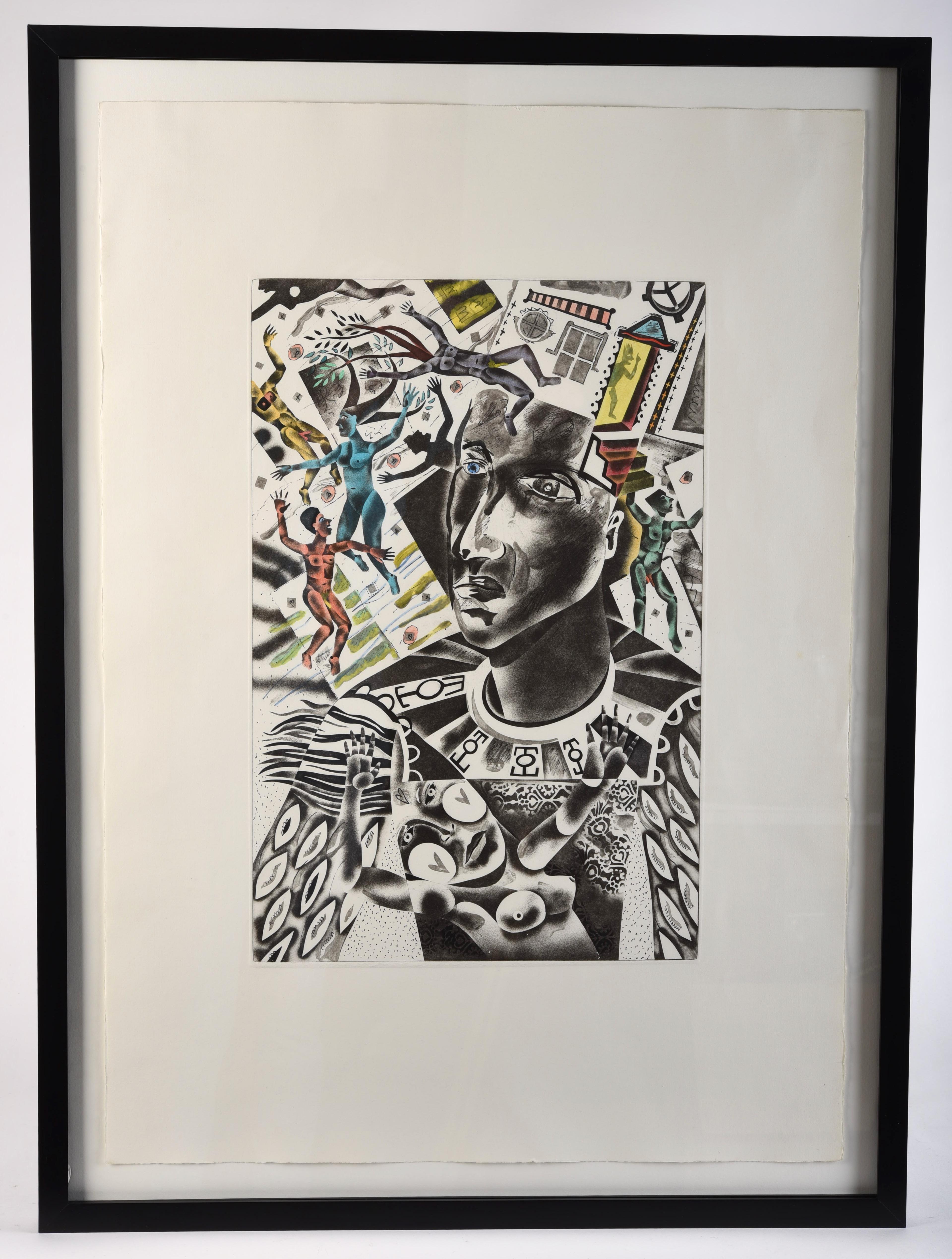 Patrick Wadley (1950-1992) Impresión de fiesta firmada Moderno de mediados de siglo en venta