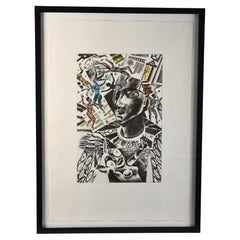 Retro Patrick Wadley (1950-1992) Signed Party Print 