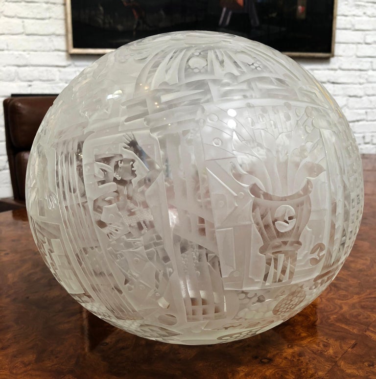 Patrick Wadley Fine Art Glass Sphere - Modern Sculpture by Patrick Wadley
