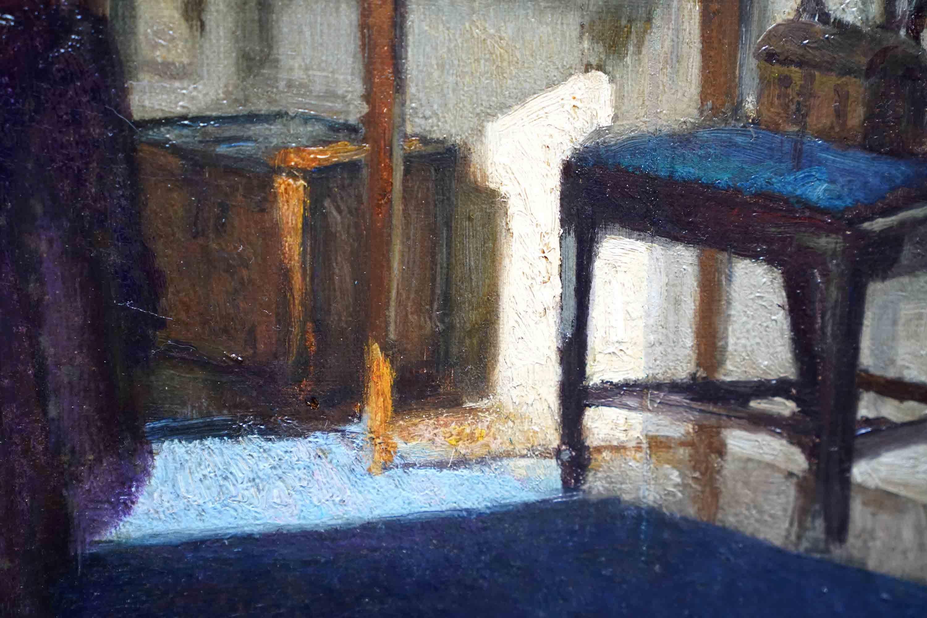 The Drawing Room, écossais 1915 Royal Scot. Peinture à l'huile d'intérieur exposée à l'Académie en vente 7