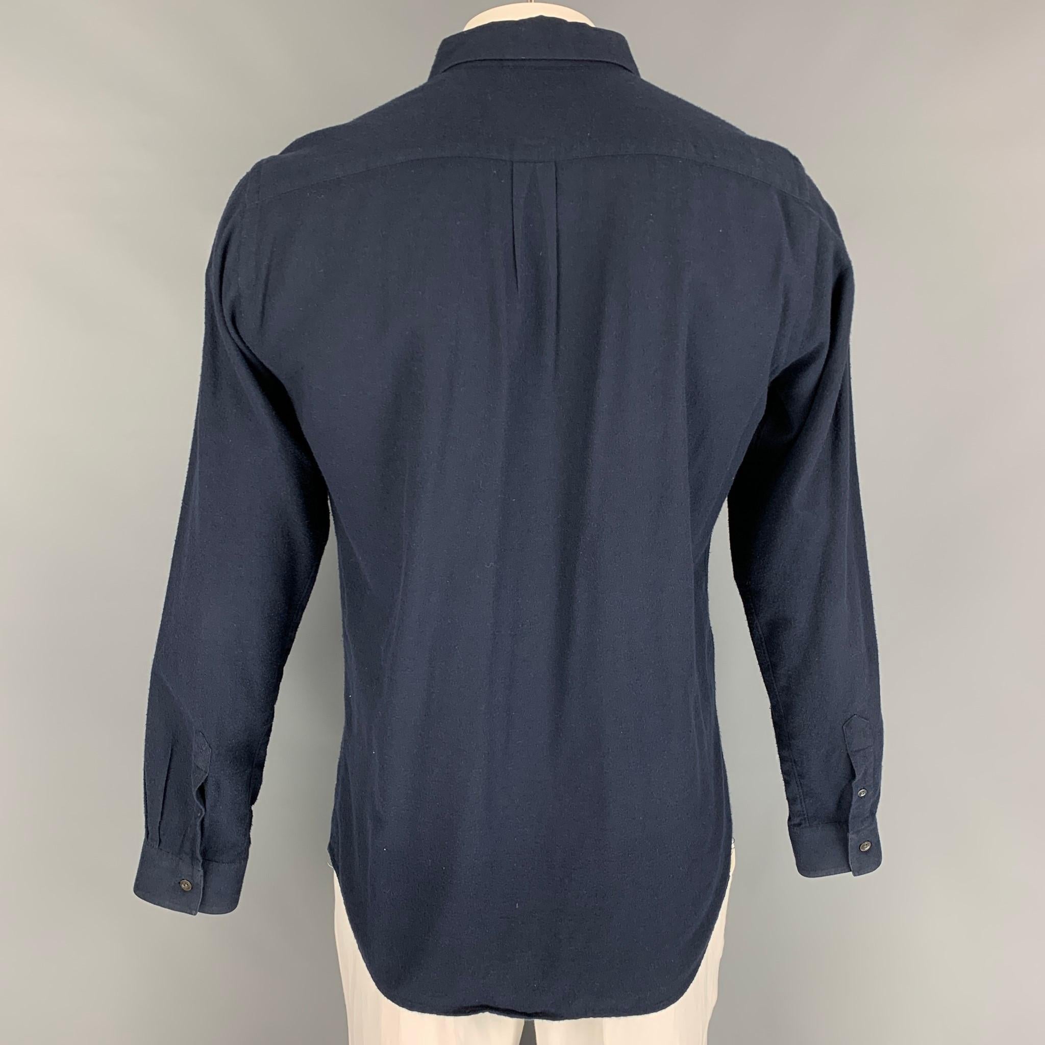 Black PATRIK ERVELL Size XL Navy Cotton Long Sleeve Shirt