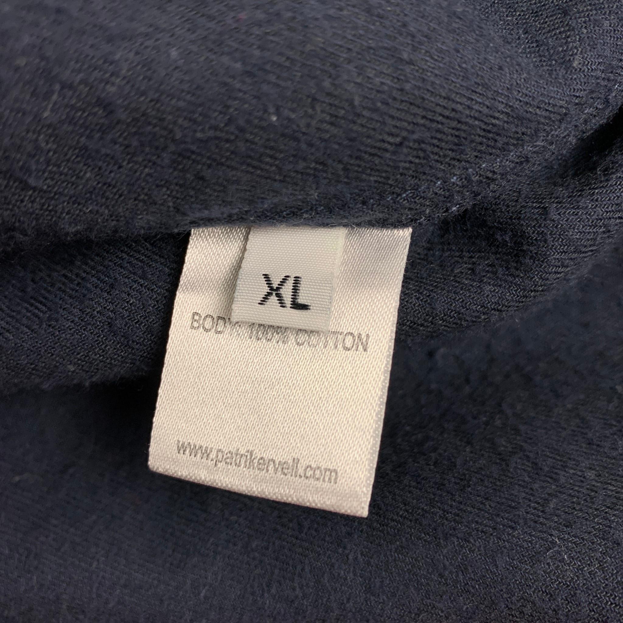 PATRIK ERVELL Size XL Navy Cotton Long Sleeve Shirt In Good Condition In San Francisco, CA