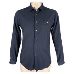 PATRIK ERVELL Size XL Navy Cotton Long Sleeve Shirt