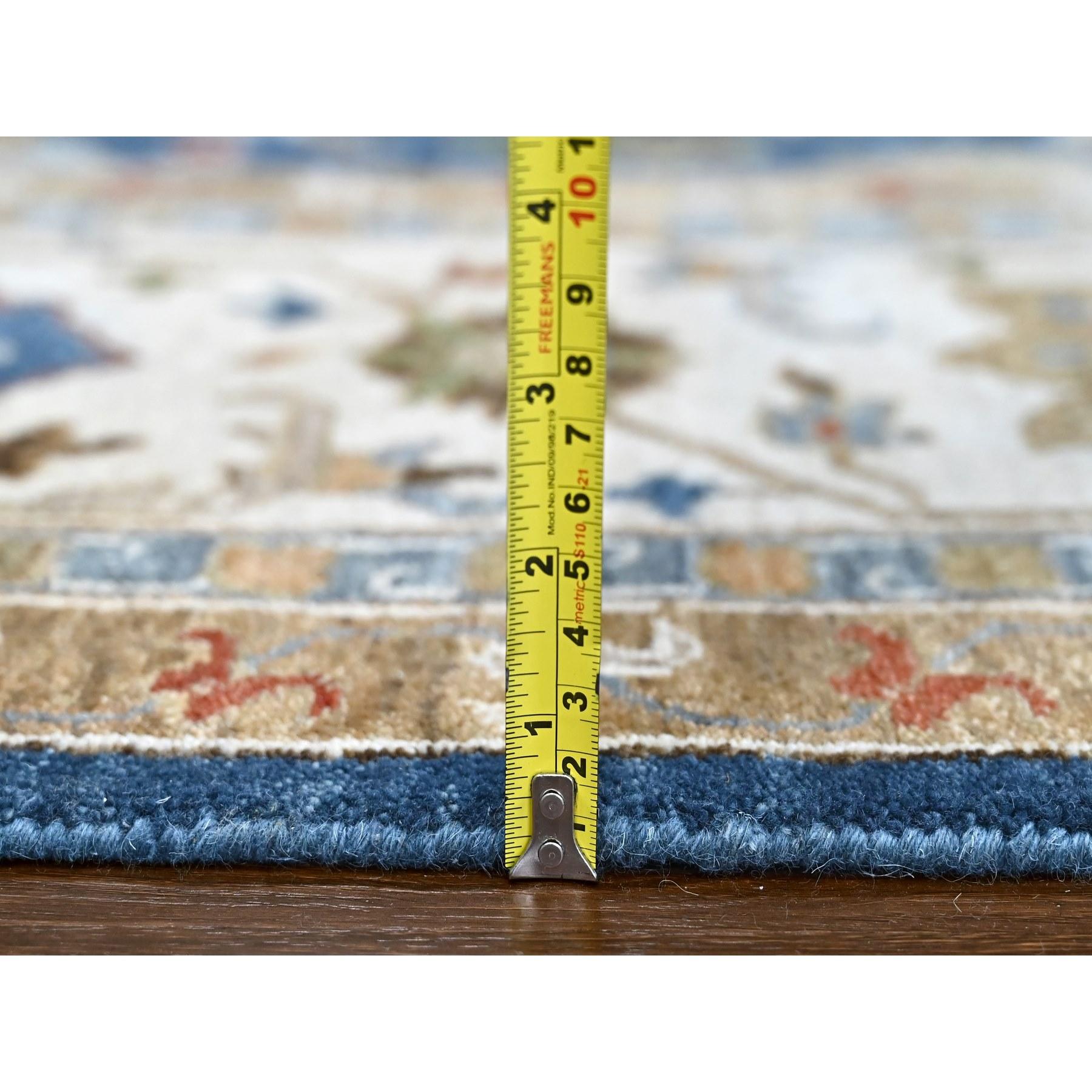 Tapis oriental bleu patriote Sultanabad noué à la main 9'0