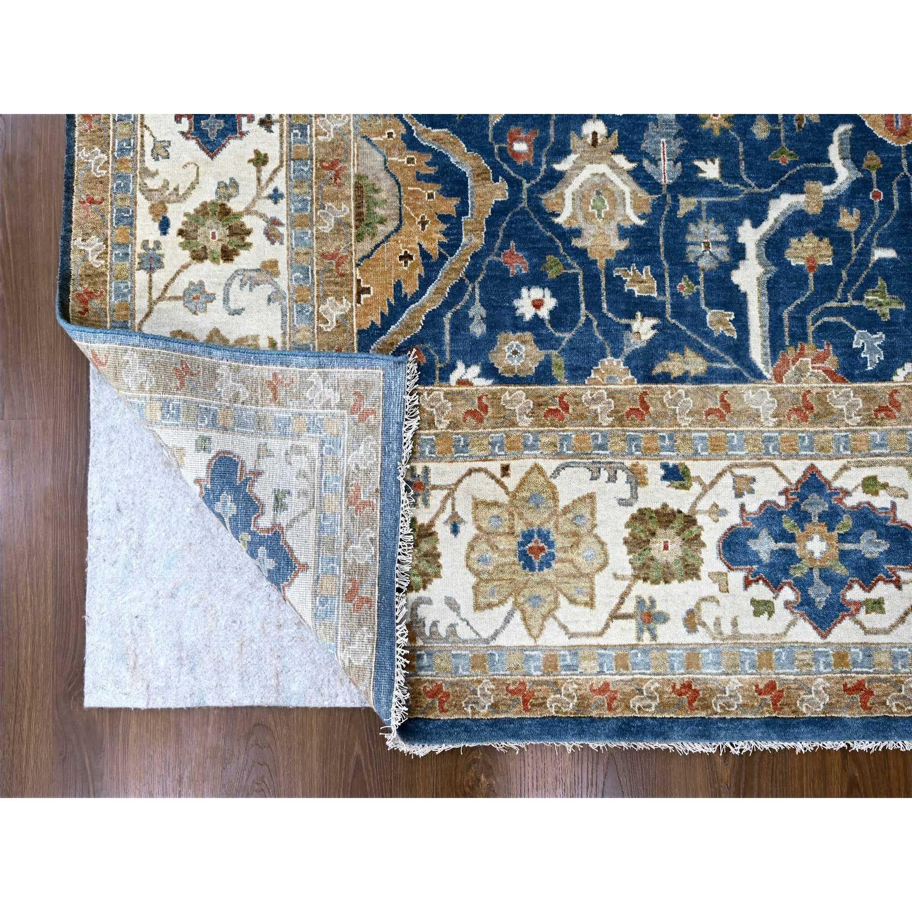 Noué à la main Tapis oriental bleu patriote Sultanabad noué à la main 9'0