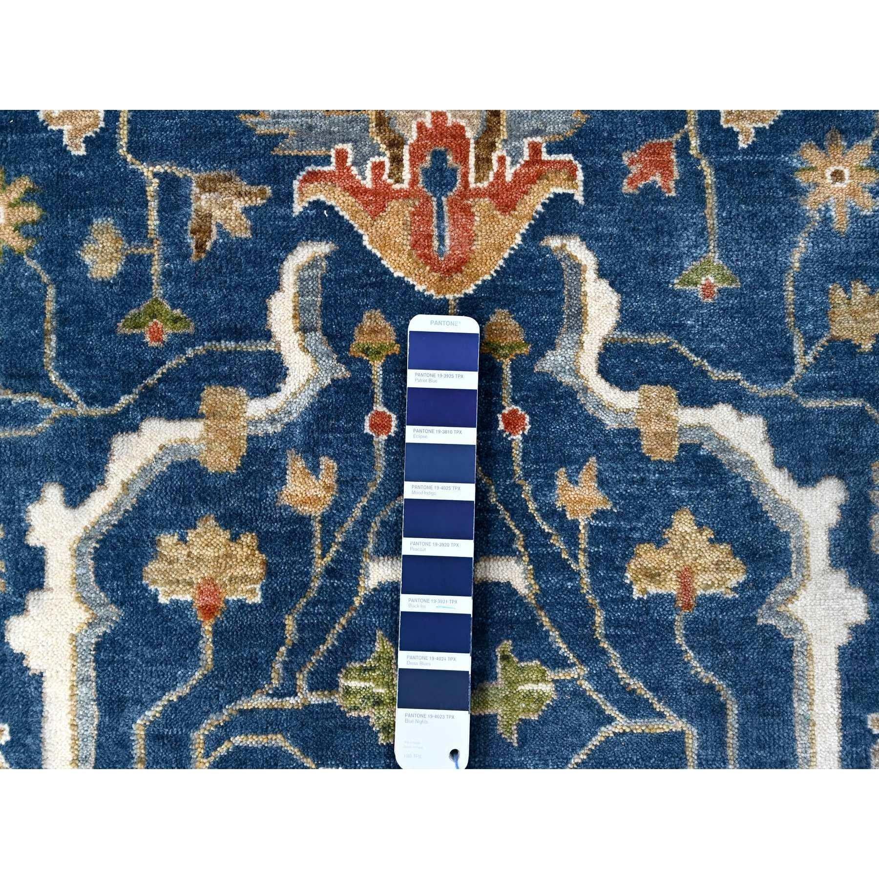 Laine Tapis oriental bleu patriote Sultanabad noué à la main 9'0