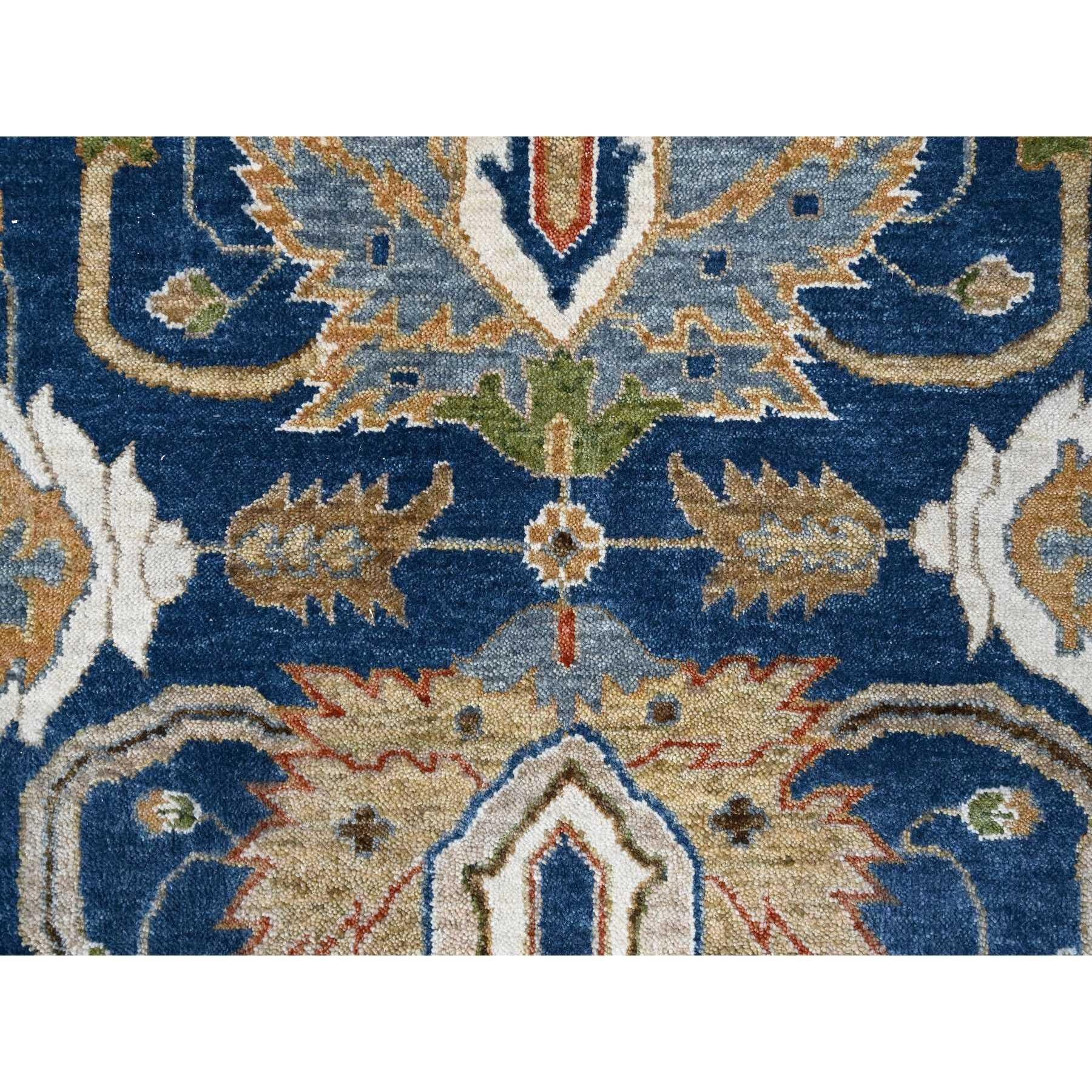 Tapis oriental bleu patriote Sultanabad noué à la main 9'0