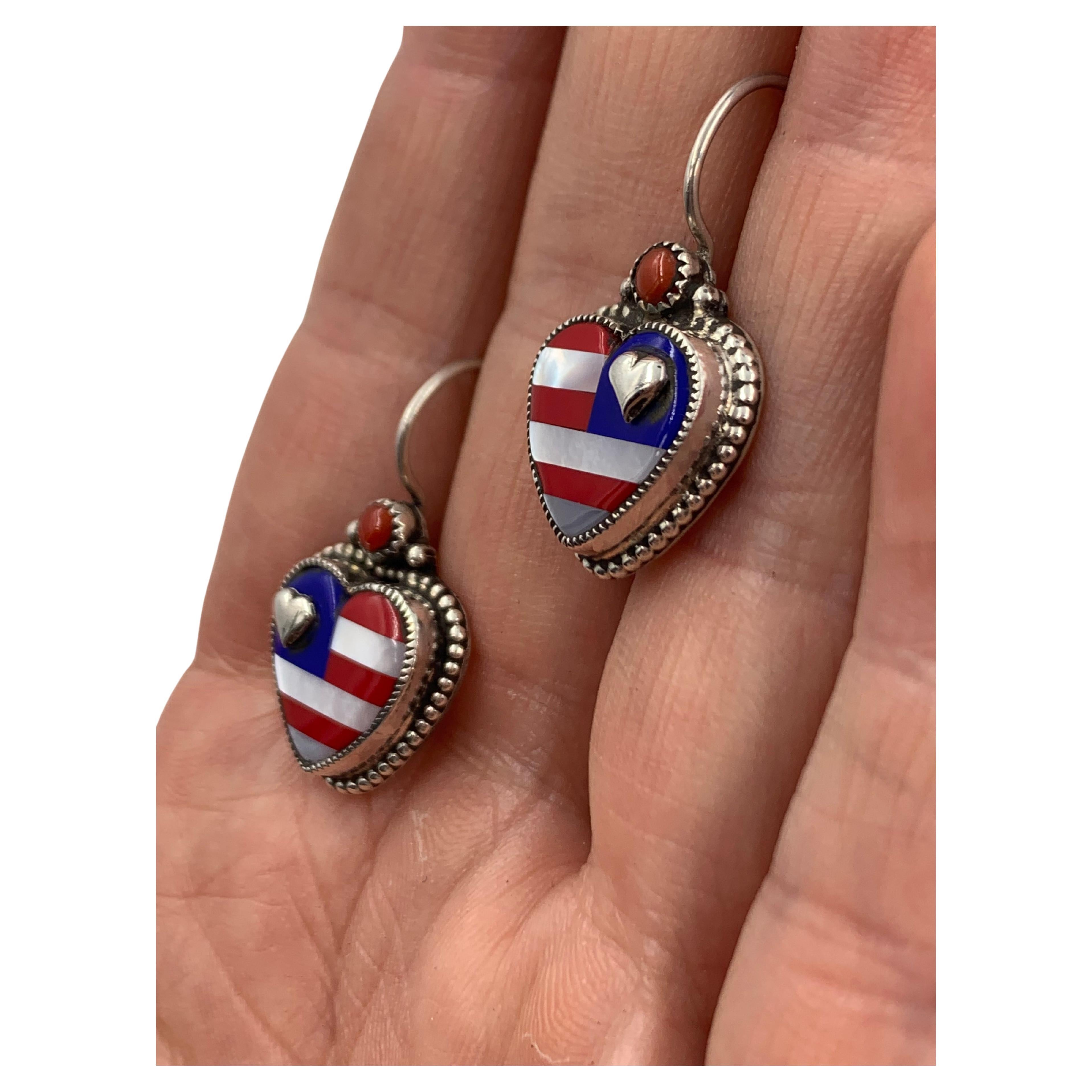 Pendientes Patriot French Wire de Aldrich Art nativo estadounidense