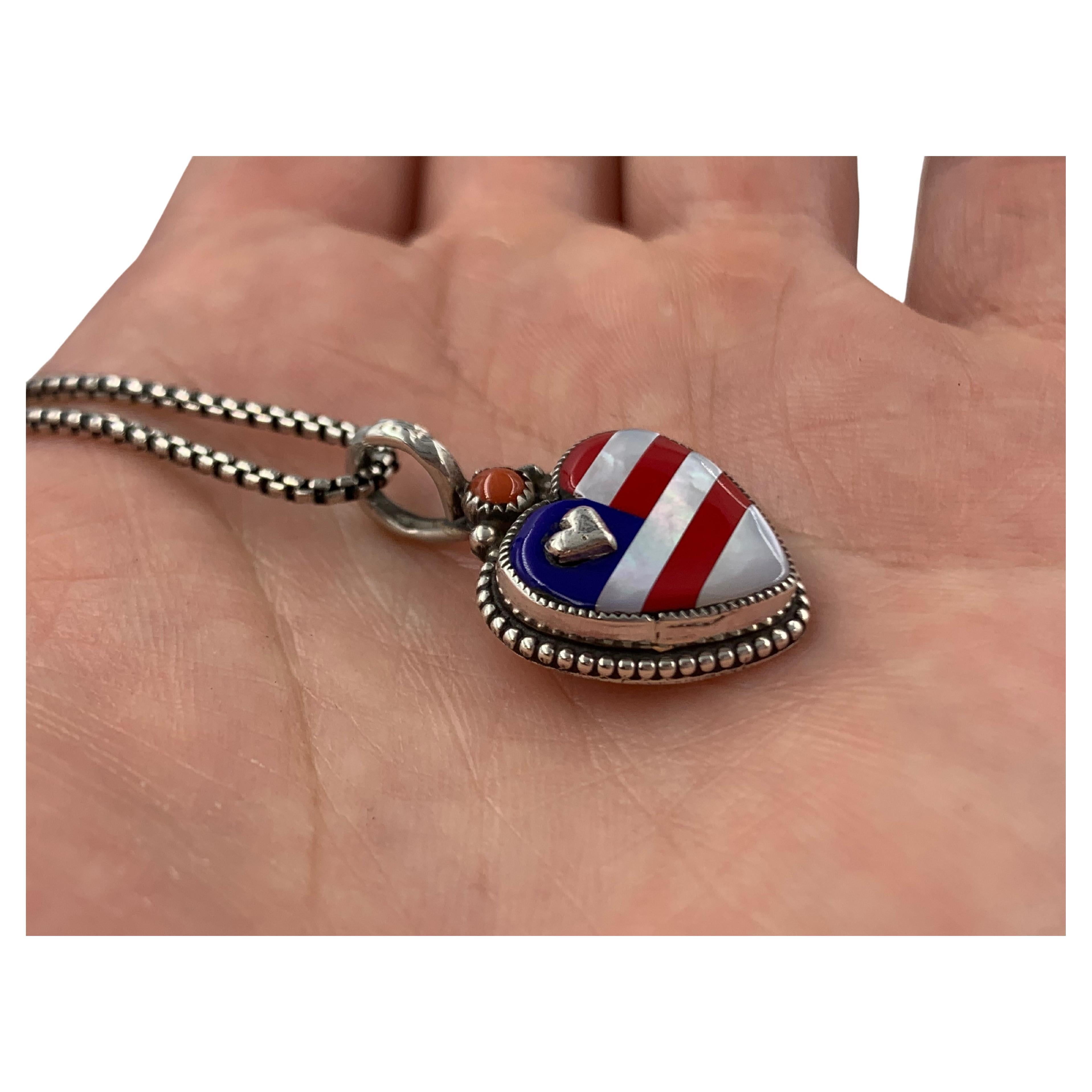 Native American Patriot Pendant / Necklace by Aldrich Art