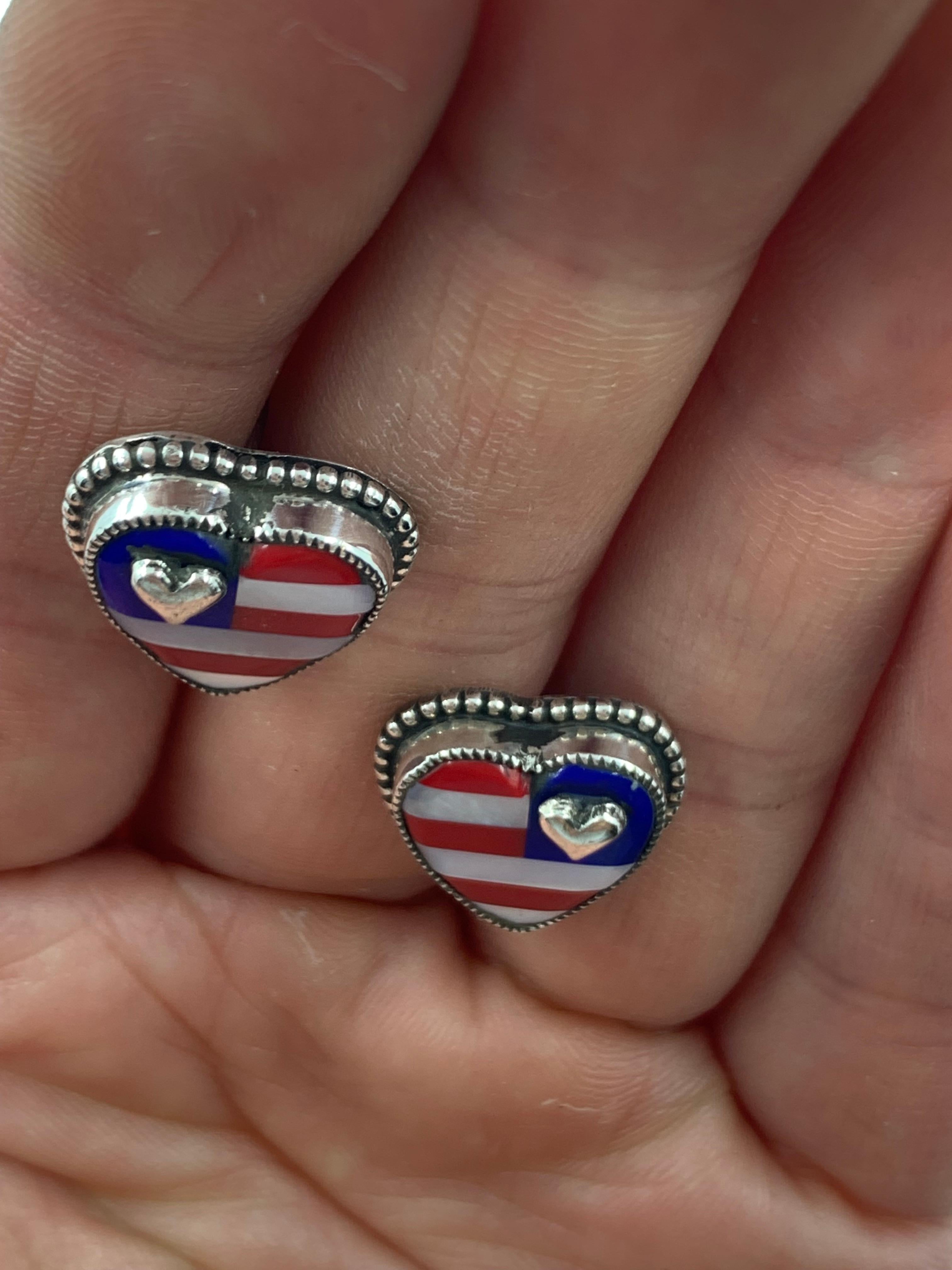 Patriot Stud Earrings by Aldrich Art For Sale 3