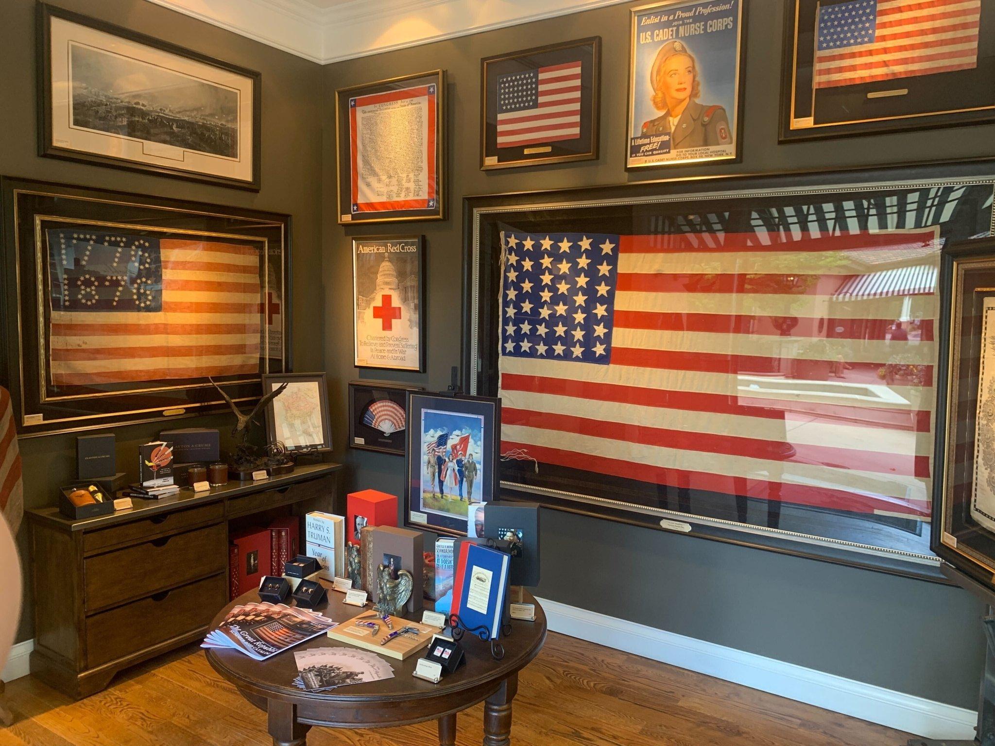 20th Century Patriotic 48-Star American Flag Folding Fan For Sale