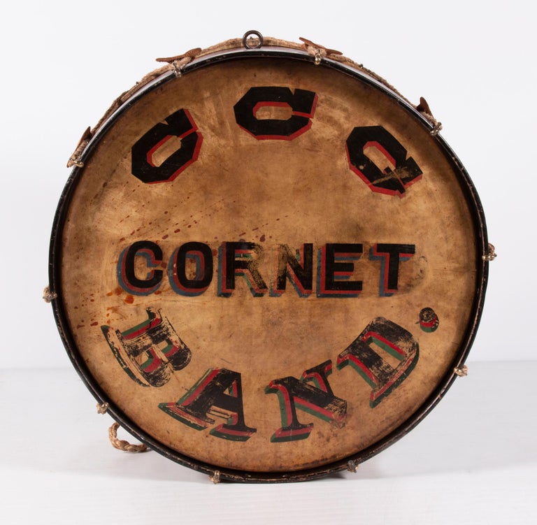 Wood Patriotic Base Drum from the Geneseo Cornet Band, ca 1862-1901 For Sale