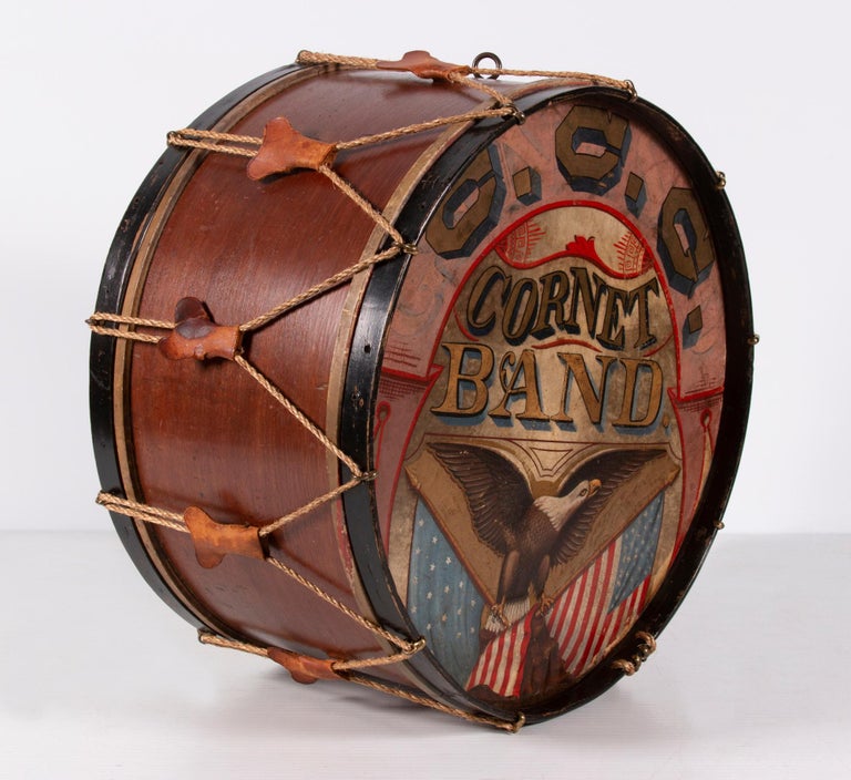 Patriotic Base Drum from the Geneseo Cornet Band, ca 1862-1901 For Sale 1