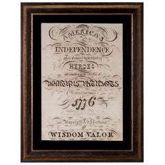 Antique Patriotic Calligraphy with Revolutionary War References