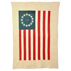 Colcha con bandera patriótica fechada en 1777