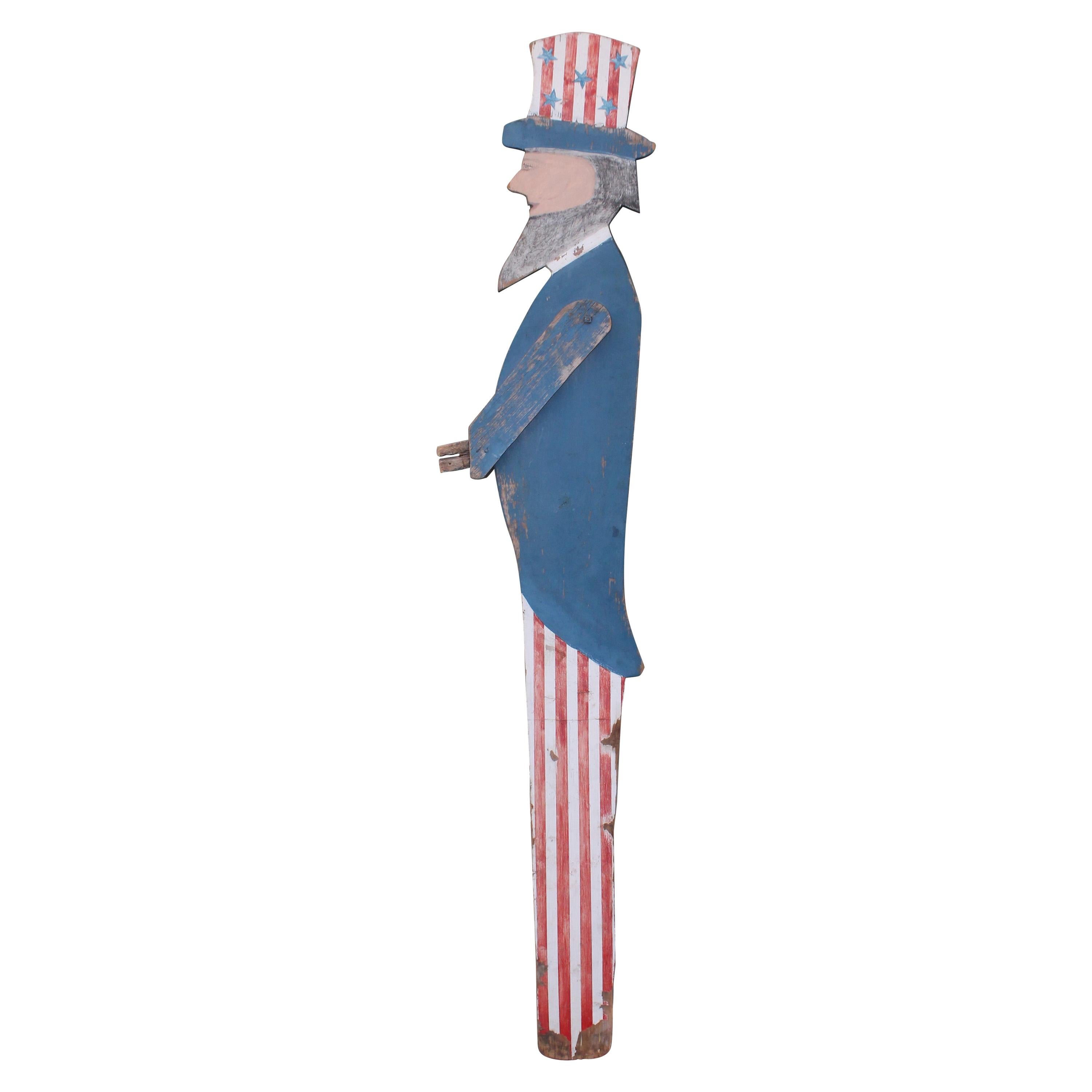 Patriotic Folky Uncle Sam, Garden Ornament For Sale