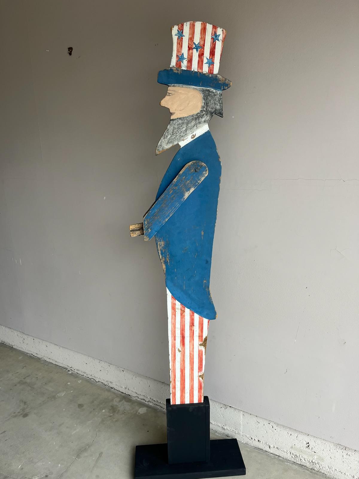 Country Patriotic Folky Uncle Sam, Outdoor Sign For Sale