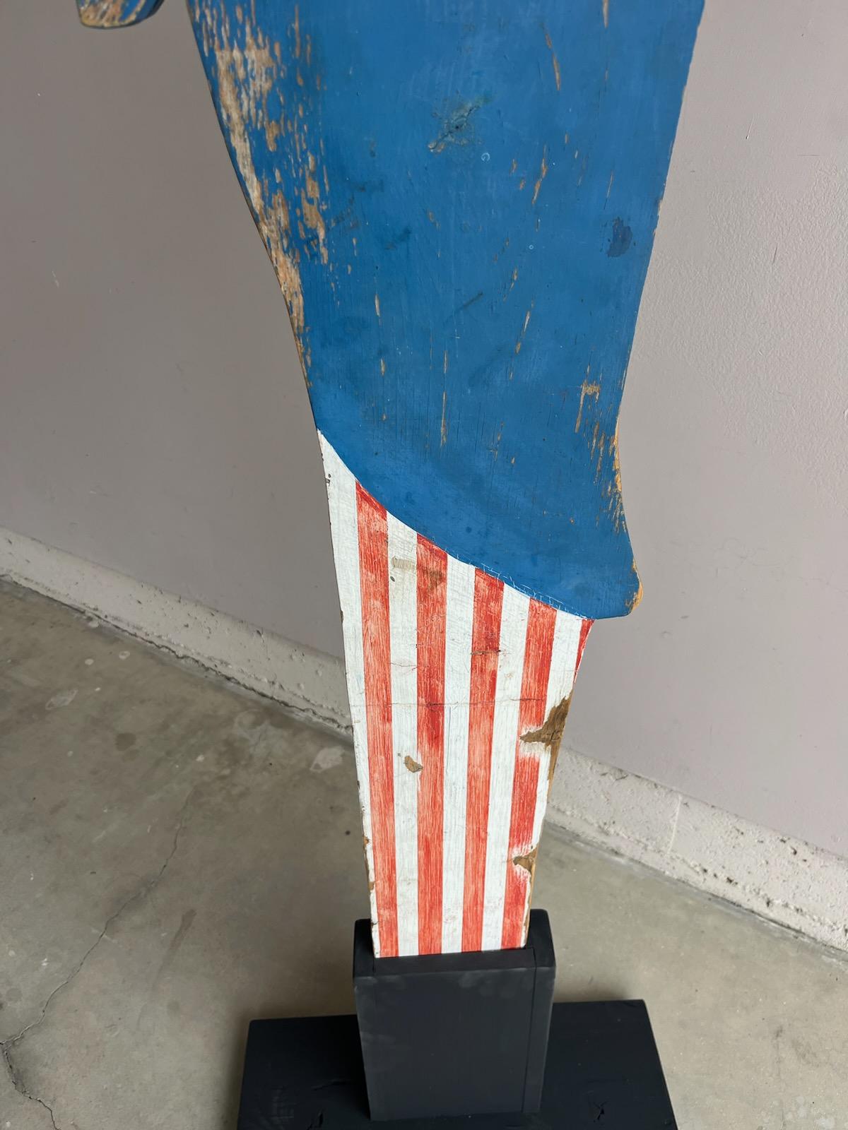 Hand-Crafted Patriotic Folky Uncle Sam, Outdoor Sign For Sale
