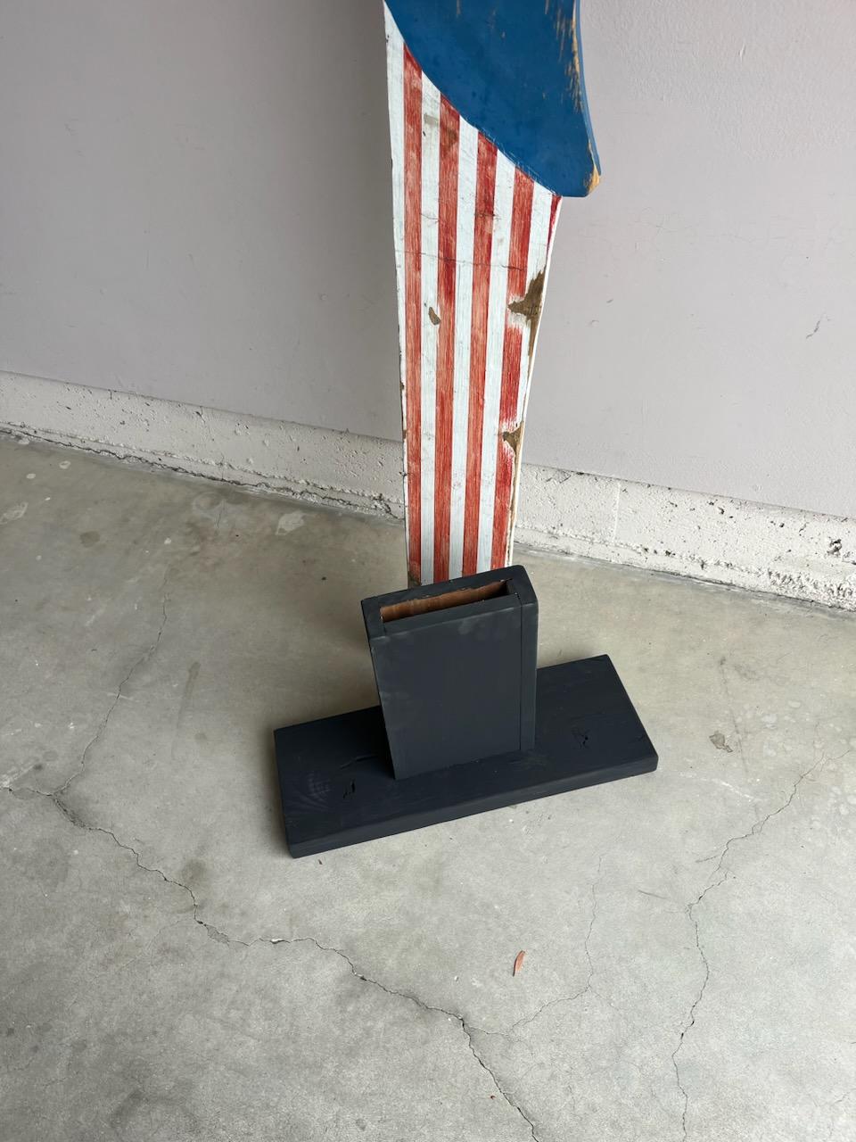 Patriotic Folky Uncle Sam, Outdoor Sign In Good Condition For Sale In Los Angeles, CA