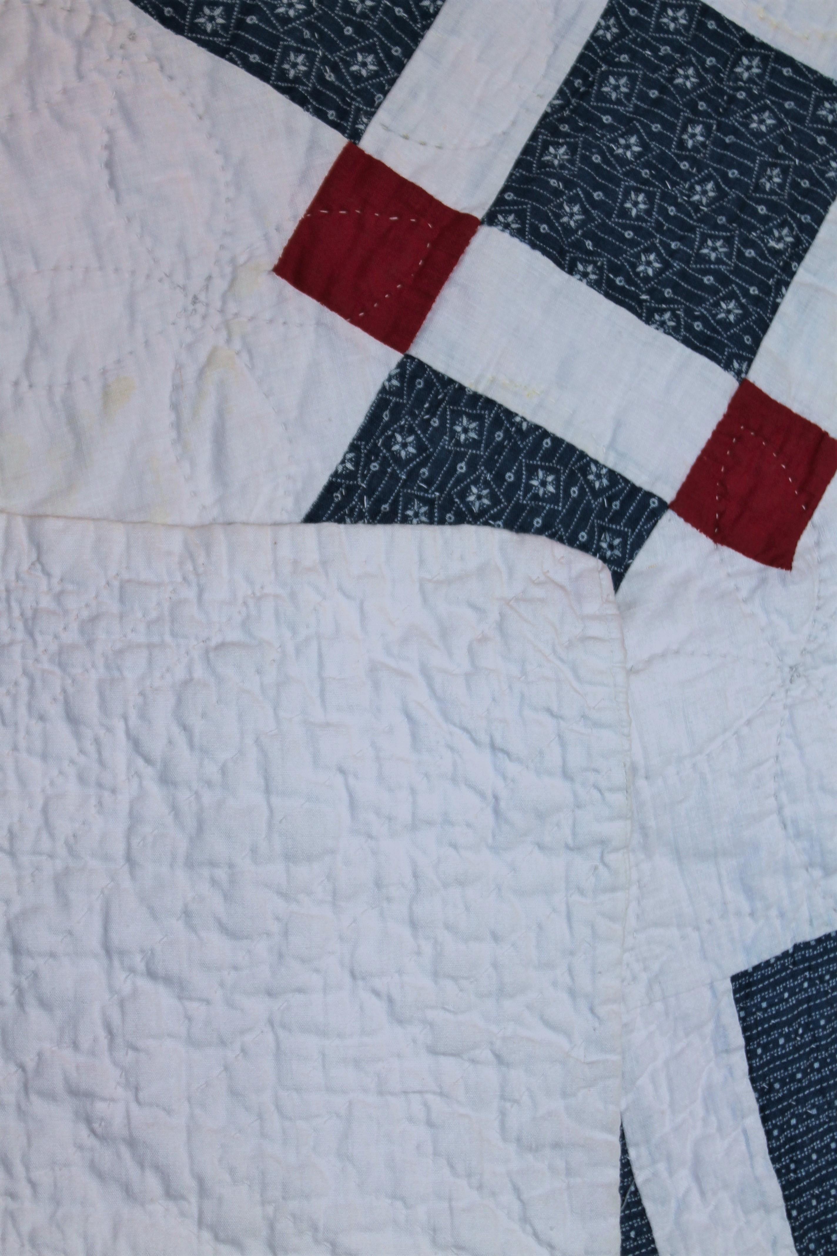 20th Century Patriotic Nine Patch Variation Quilt