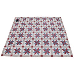 Vintage Patriotic Quilt Eight Point Stars