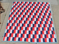 Patriotic Quilt in Building Blocks Pattern