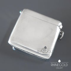 Patriz Huber for Martin Mayer Art Nouveau Green Agate Silver Vesta Case Pendant