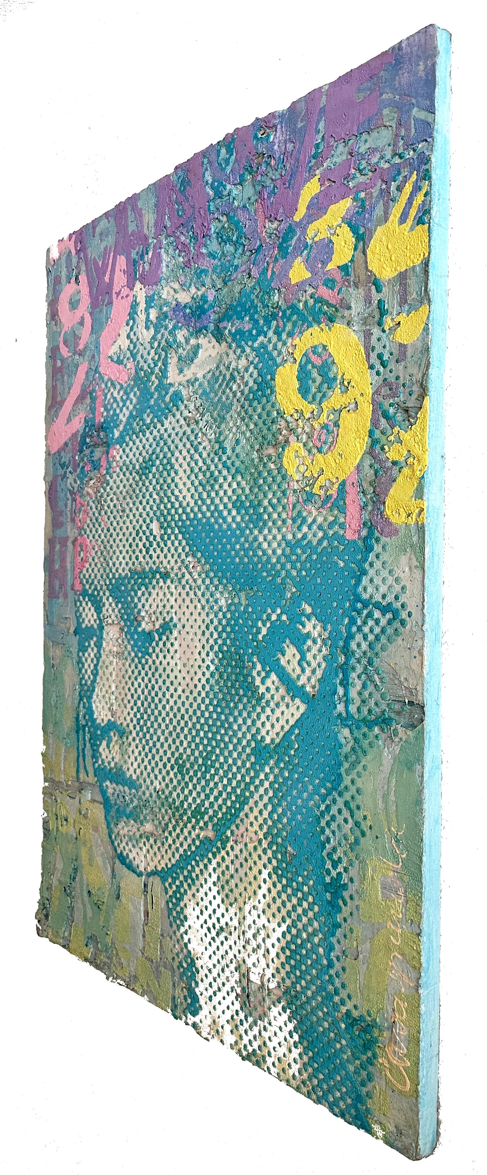 Purple Yellow and Turquoise - Biennale winner, pop art, urban, contemporary For Sale 5