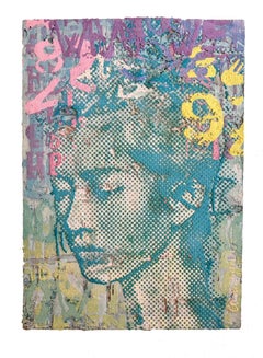 Used Purple Yellow and Turquoise - Biennale winner, pop art, urban, contemporary