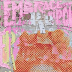 Skulpturales Dot-Gemälde „Red Pink Frida“