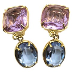 Patrizia Daliana 24 KT gilded bronze earrings with  and crystals