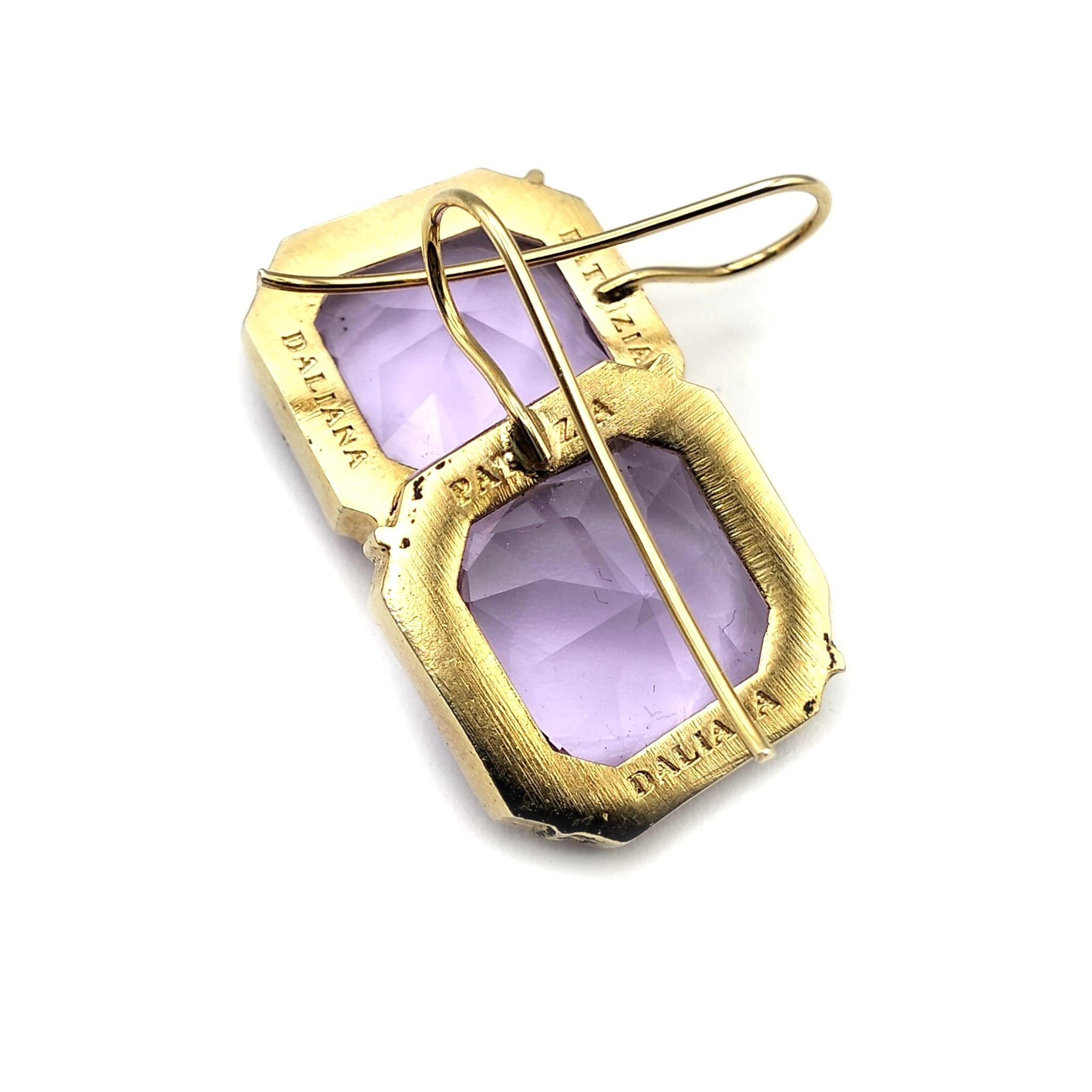 Patrizia Daliana 24 KT gold-plated bronze earrings with faceted CRYSTALS In New Condition For Sale In Firenze, Toscana