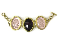 Patrizia Daliana bracelet in 24 kt gold plated bronze with oval Murano glass