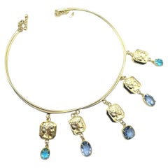 Patrizia Daliana Necklace in 24 KT gilded bronze with Roman women's heads